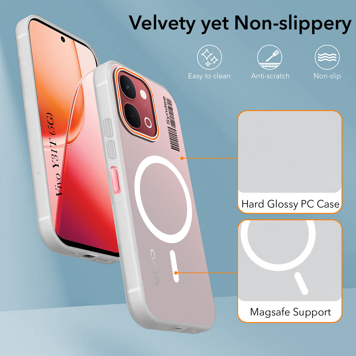 For Vivo Y31T 5G Back Cover Case (Soft Touch | Camera Bump Protection | MagSafe Compatible | Matte Finish)