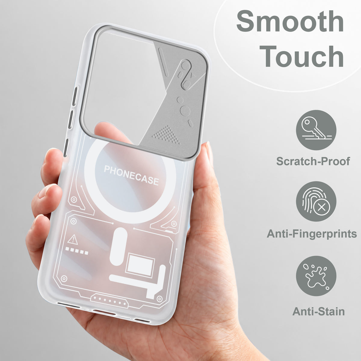 For Vivo Y400 Pro Metallic Back Cover Case (Metallic Camera Protection & Buttons | Translucent Milky Shade | Hard Polycarbonate)