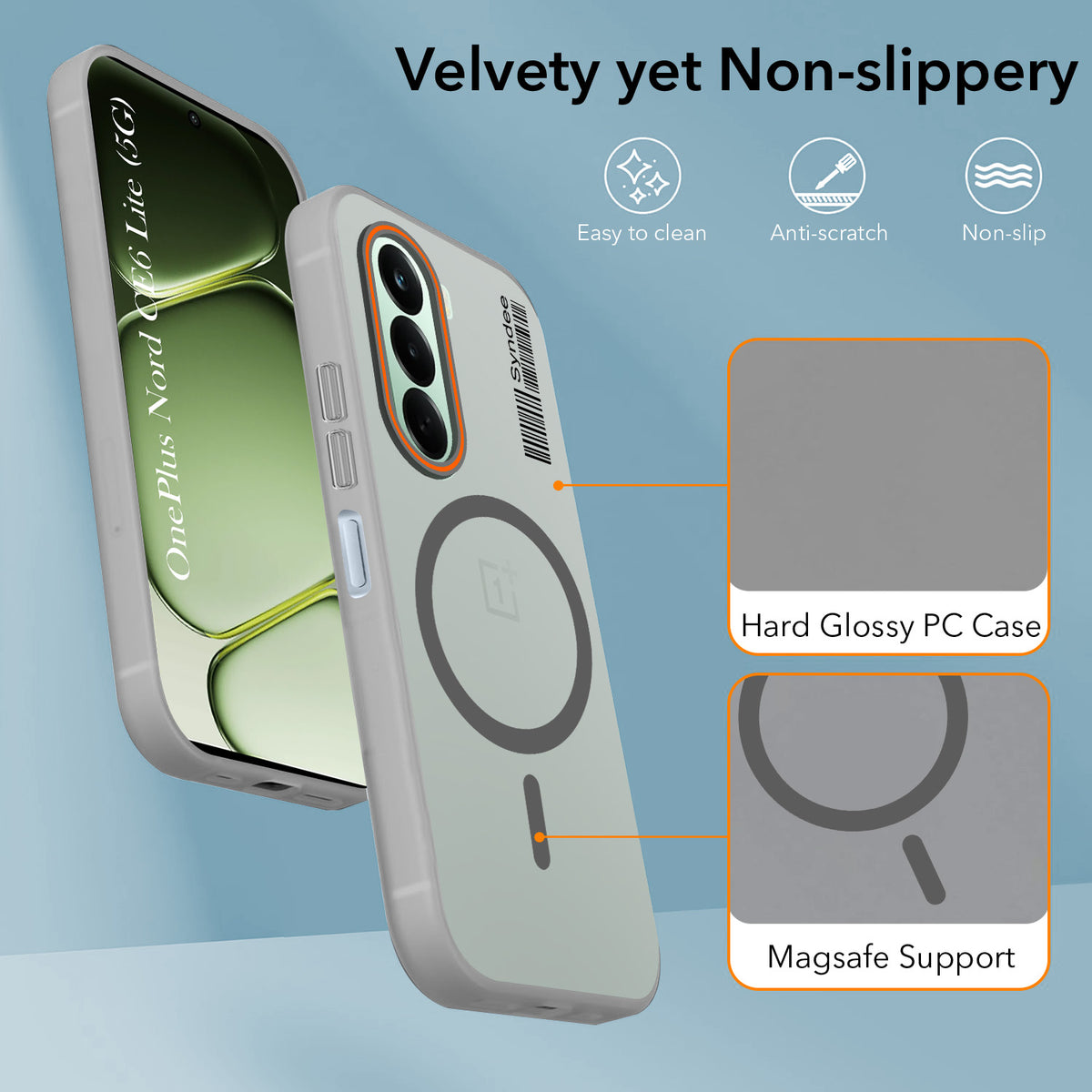 For OnePlus Nord CE 6 Lite Back Cover Case (Soft Touch | Camera Bump Protection | MagSafe Compatible | Matte Finish)