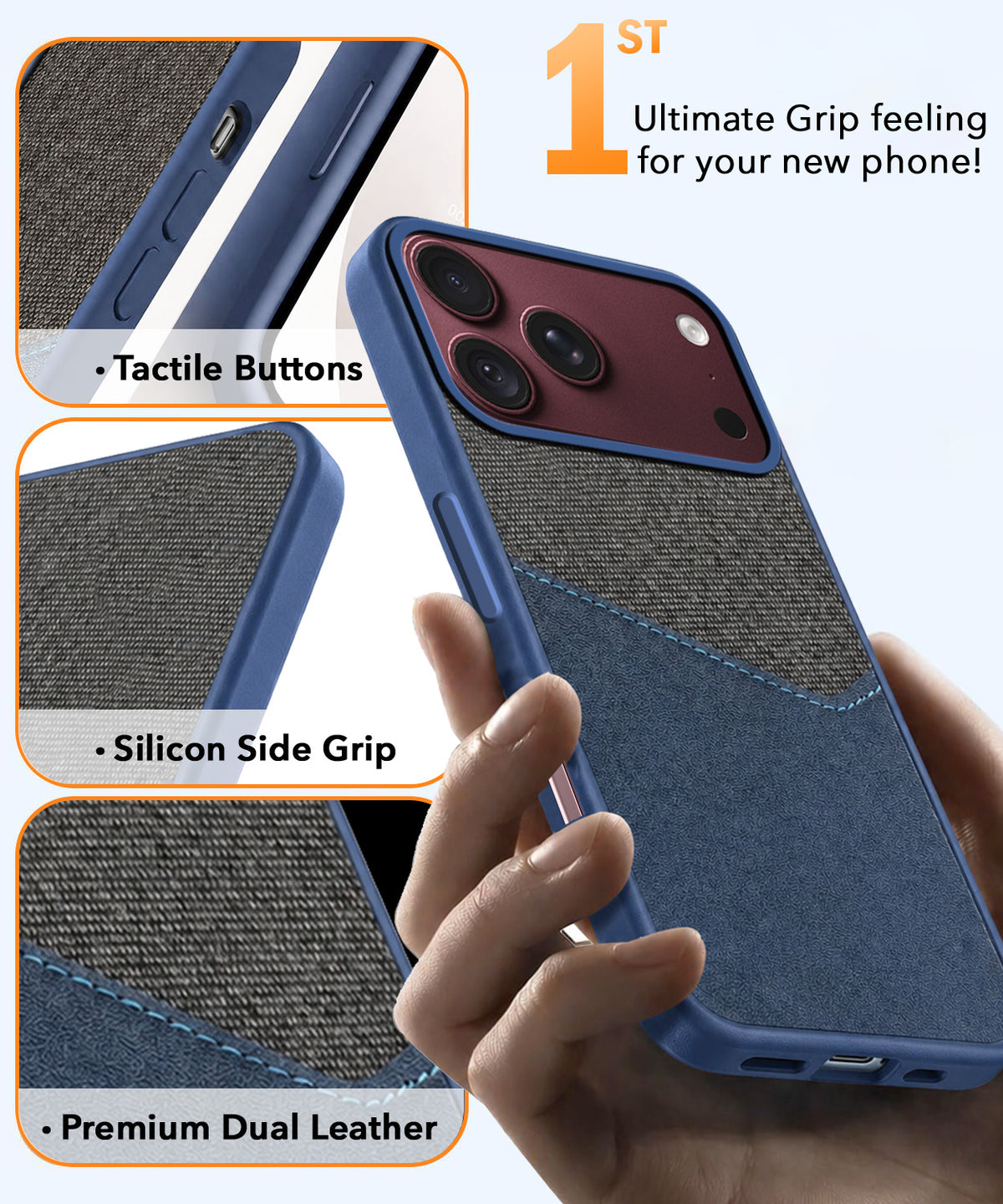 For Apple iPhone 18 Pro Max Back Cover Case (Dual PU Leather Stitch | Professional Minimalist | Soft and Flexible)