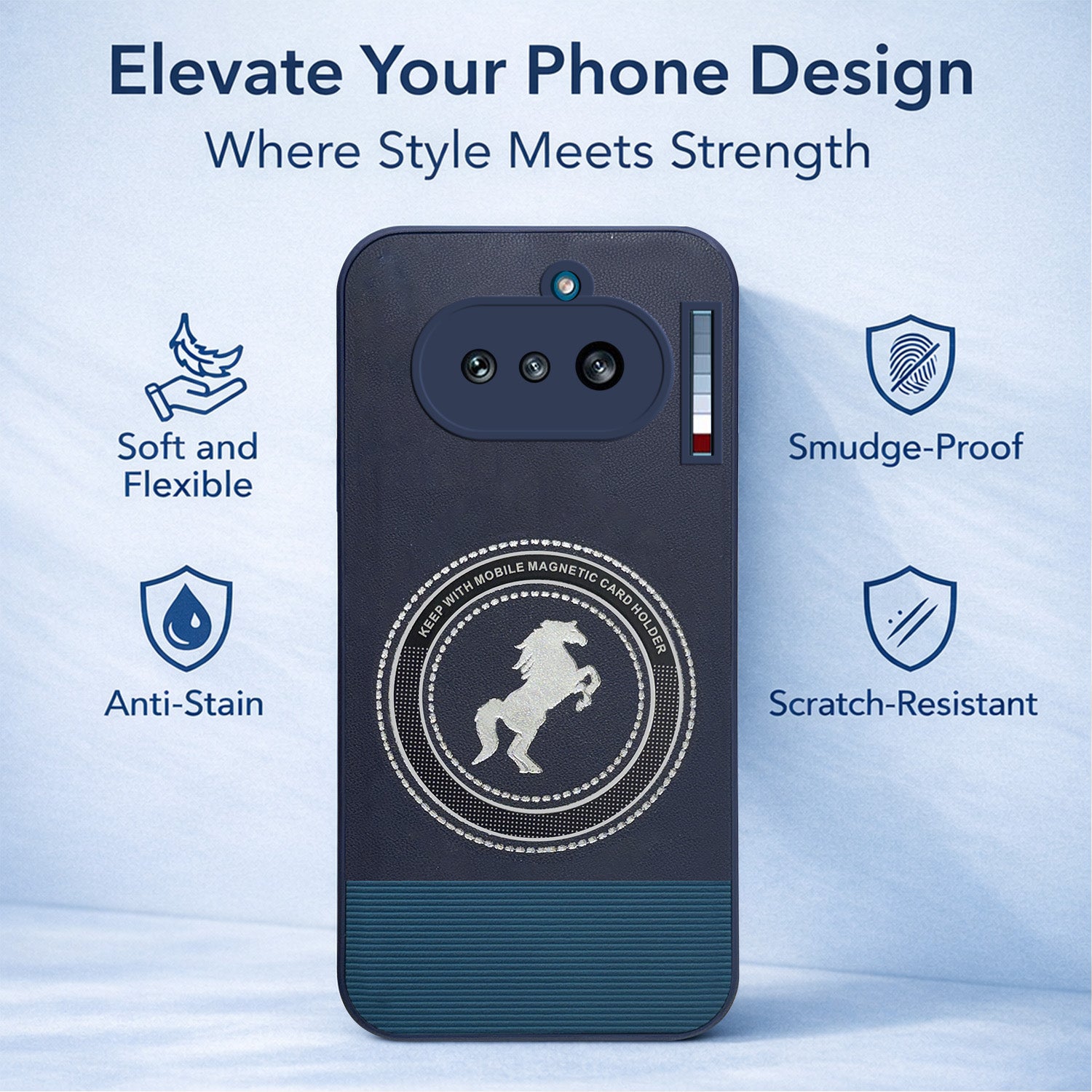 For Nothing Phone 4A 5G Back Cover Case PU Leather Finish (Professional Minimalist Texture | MagSafe Compatile | Camera Protection | Sleek Sober Formal)