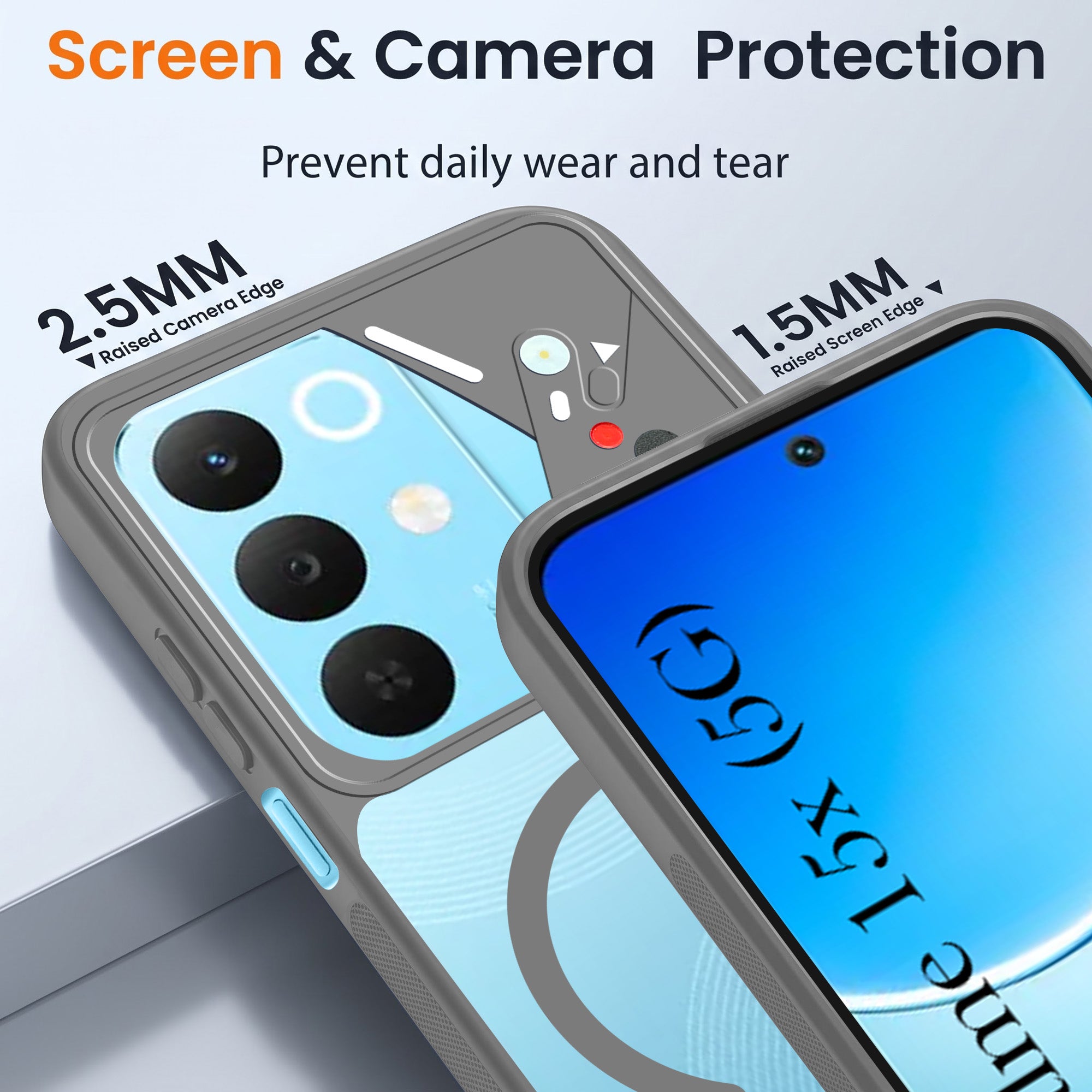 For Realme 15X Back Cover Case Lifetime Anti-Yellow Clear (Camera Protection | Side Grip | Wireless MagSafe Compatible)