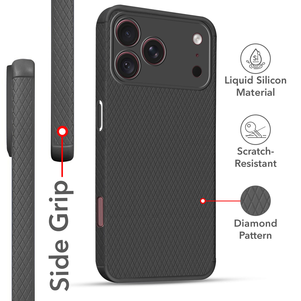 For Apple iPhone 18 Pro Max Back Cover Case  (Liquid Silicone | Side Grip | Camera Protection)