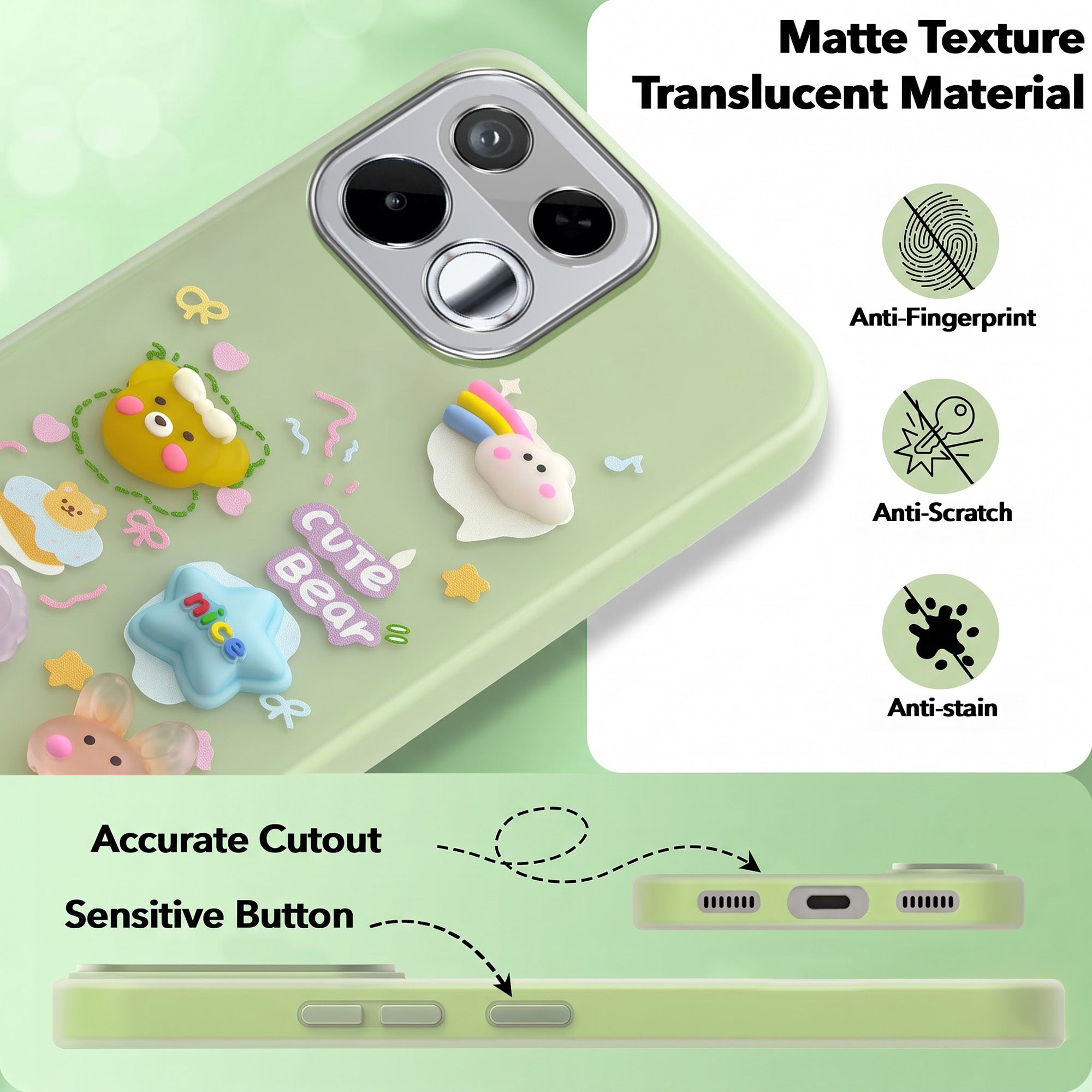 For Realme 16T 5G Back Cover Case (3D Cute Cartoons | Hard Back Side Soft | Matte Premium Finish | HD Printing)