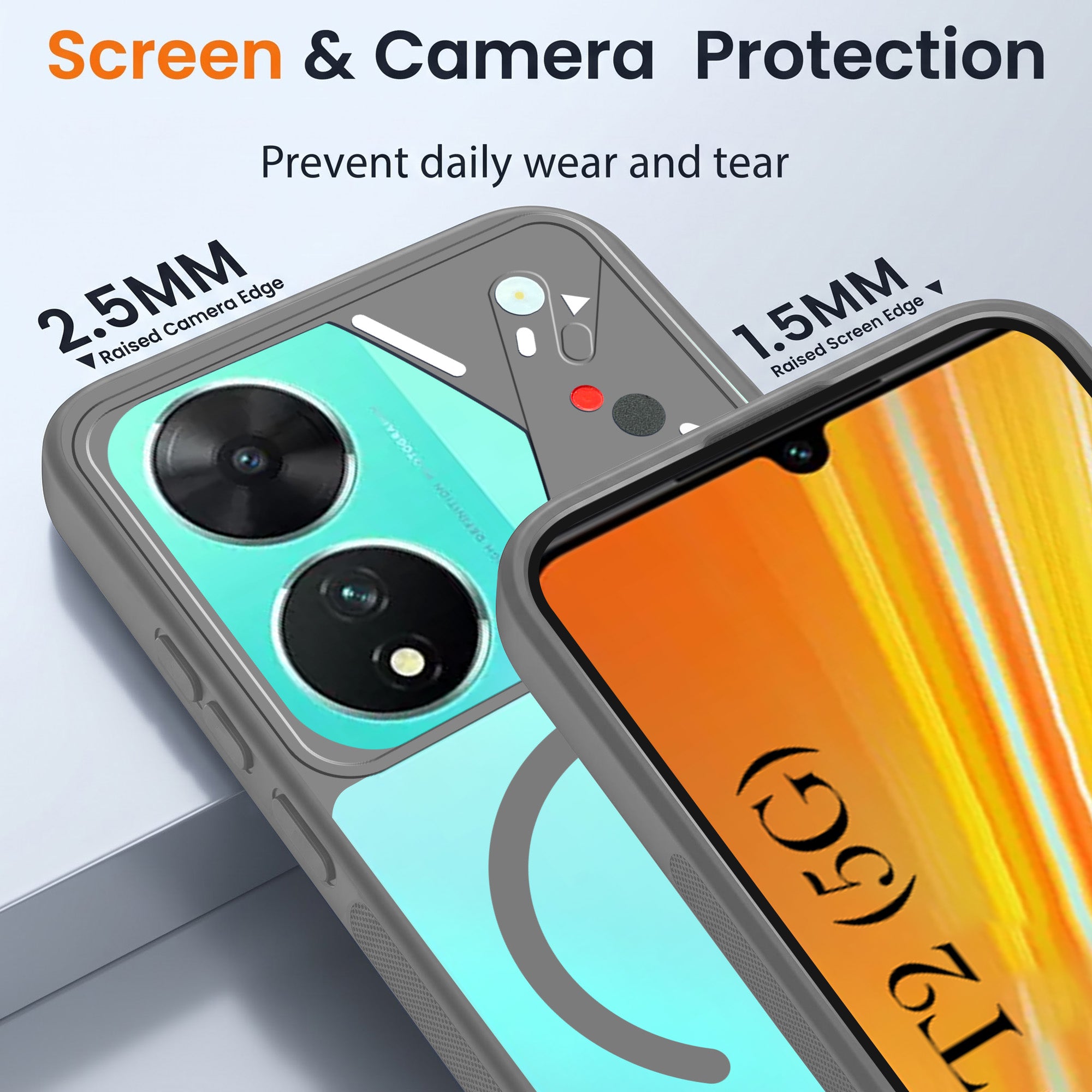 For Vivo T2 Back Cover Case Lifetime Anti-Yellow Clear (Camera Protection | Side Grip | Wireless MagSafe Compatible)