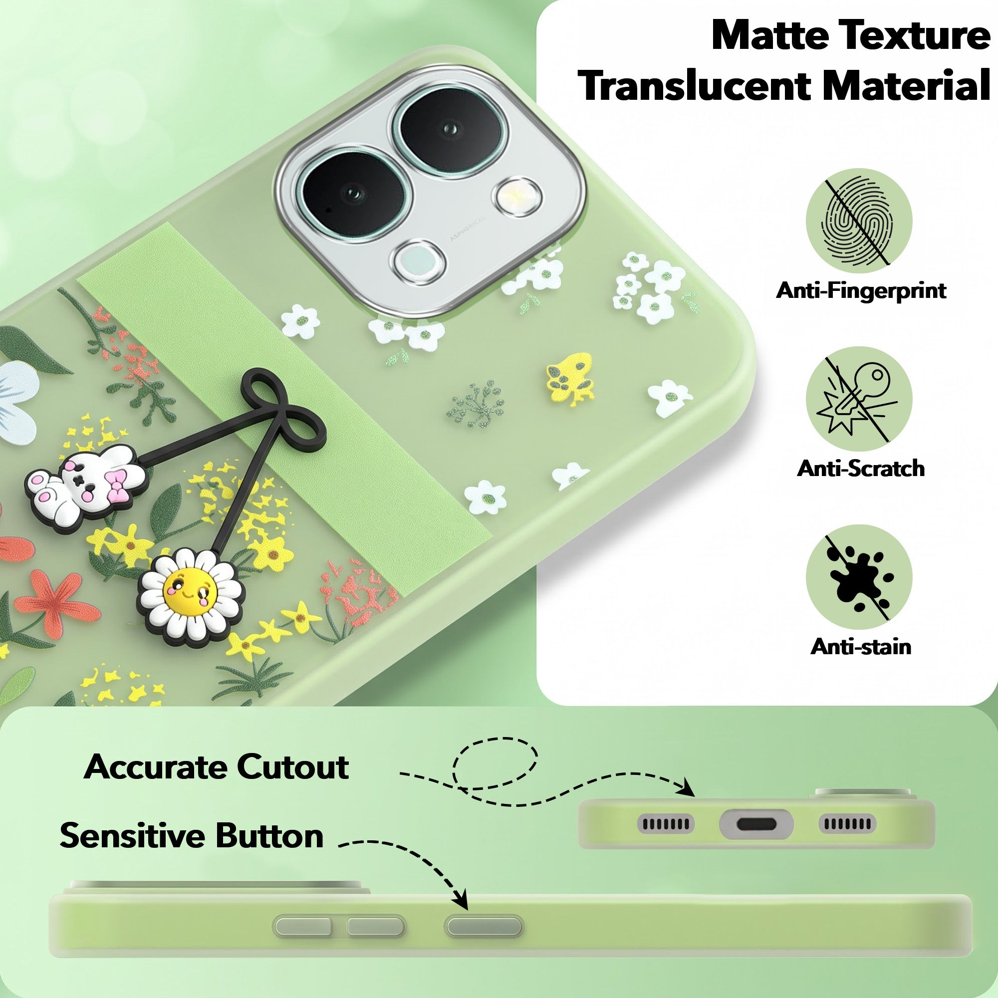 For Vivo iQOO Z11x 5G Back Cover Case (3D Cute Cartoons | Hard Back Side Soft | Matte Premium Finish | HD Printing)