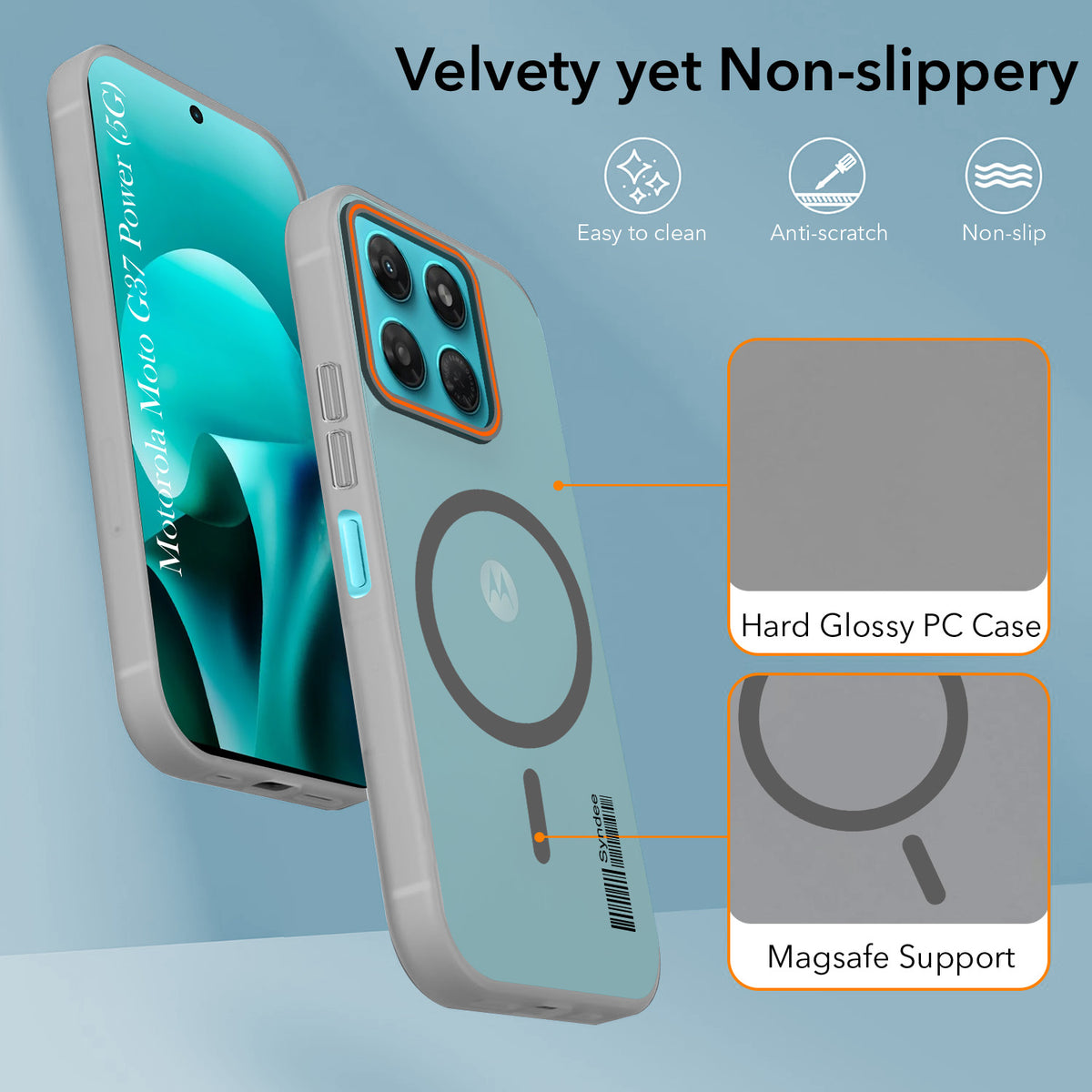 For Motorola Moto G37 Power Back Cover Case (Soft Touch | Camera Bump Protection | MagSafe Compatible | Matte Finish)