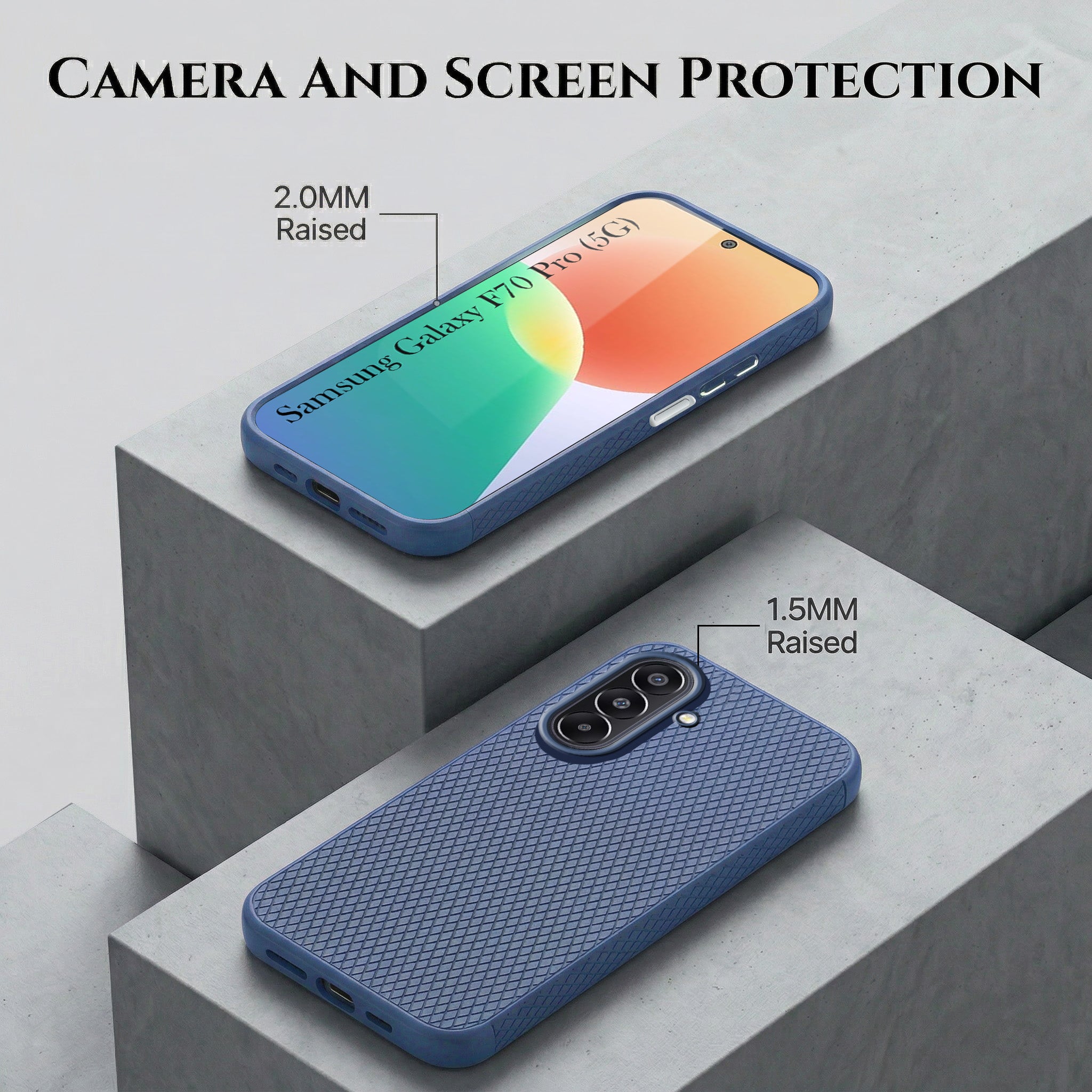 For Samsung Galaxy F70 Pro 5G Combo with Back Cover and 9H Tempered Glass (Liquid Silicone | Camera Protection | Oleophobic Coating Screen Glass)