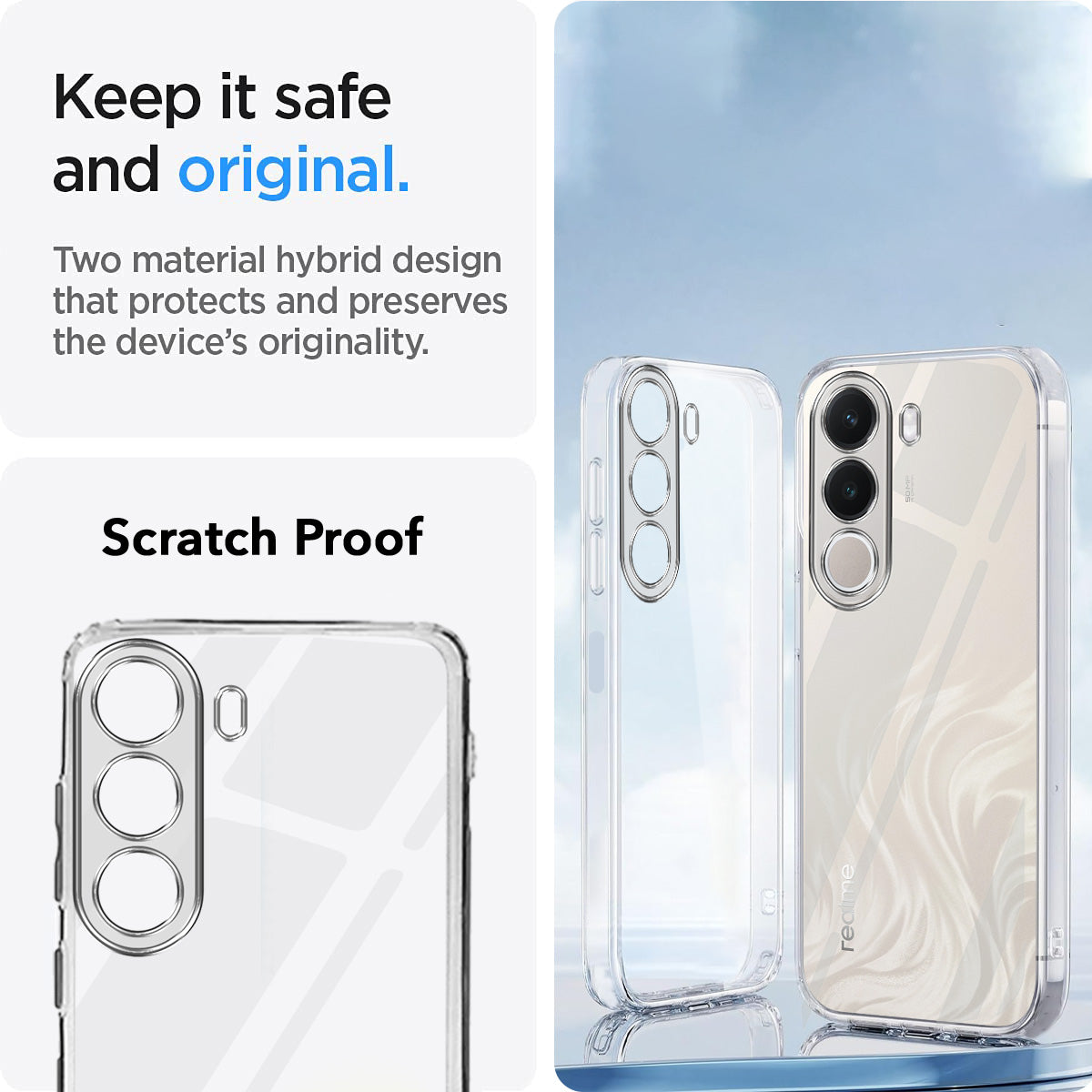 For Realme C100X Back Cover Case Silicone (Clear Shockproof Case with Camera Protection | Soft and Flexible | Transparent)