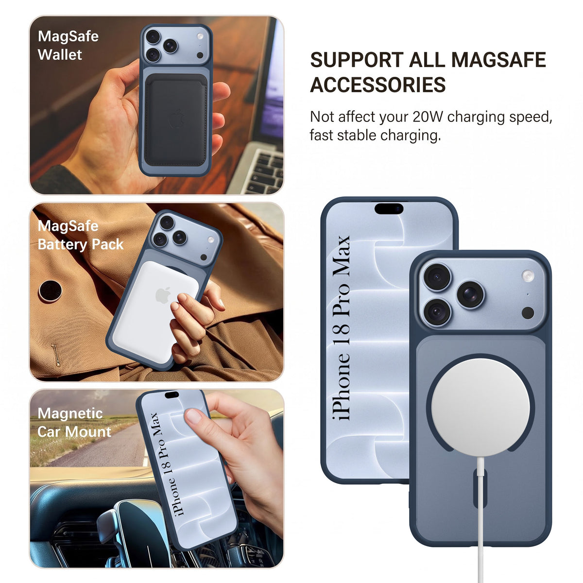 For Apple iPhone 18 Pro Max Matte Finish Back Case Cover (MagSafe Compatible | Translucent Soft Touch | Slim and Unbreakable)