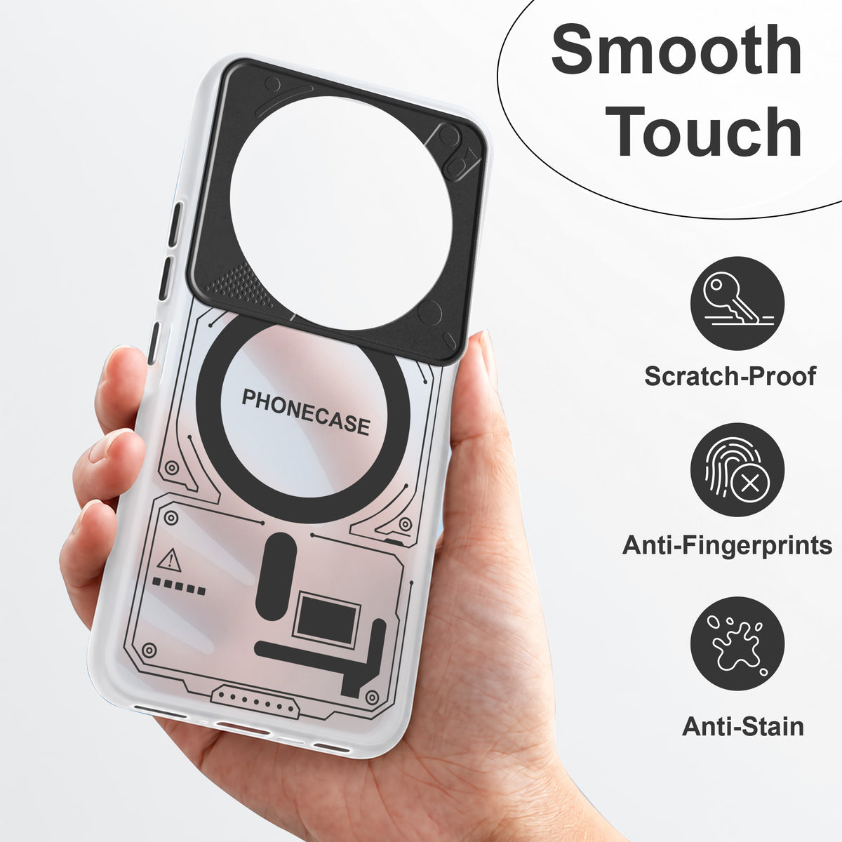 For Vivo iQOO Z10 Metallic Back Cover Case (Metallic Camera Protection & Buttons | Translucent Milky Shade | Hard Polycarbonate)