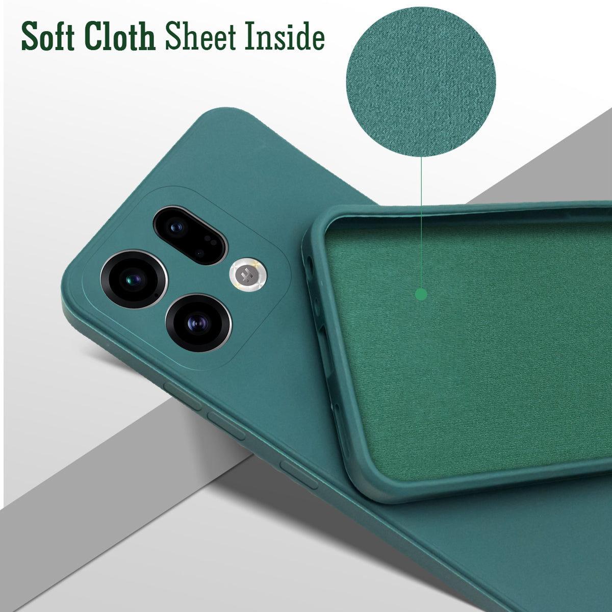 For Oppo Find X9 | Oppo Find X9s Back Cover Case (Matte Finish Silicone with Inside Fiber cloth)