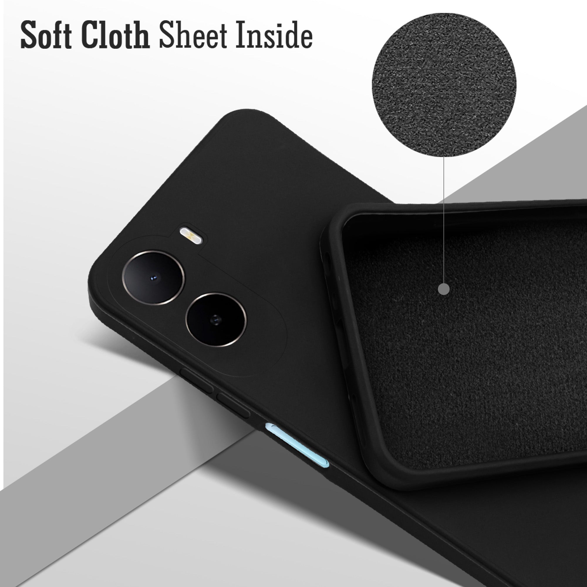 For Redmi A7 Pro 4G|5G Back Cover Case (Matte Finish Silicone with Inside Fiber cloth)