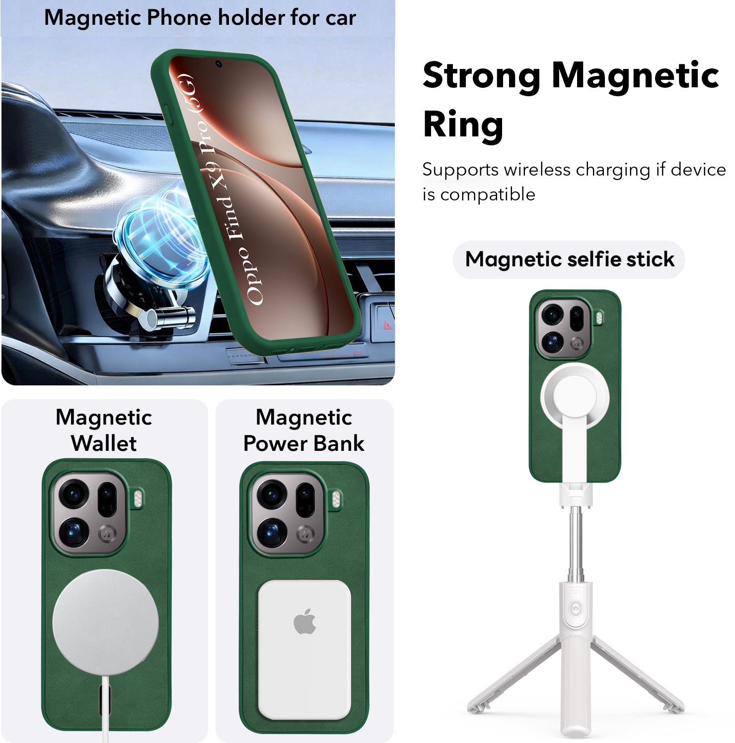 For Oppo Find X9 Pro Back Cover Case Leather Finish (MagSafe Compatible Wireless Charging | Soft Touch | Camera Bump Protection)