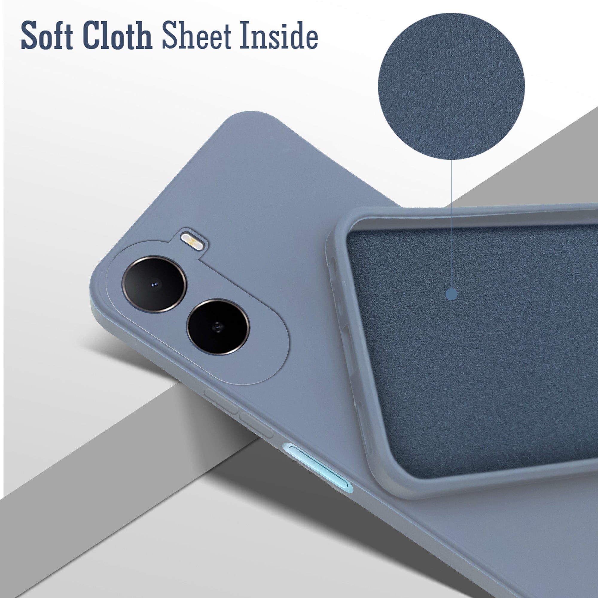 For Poco C85x 5G Back Cover Case (Matte Finish Silicone with Inside Fiber cloth)