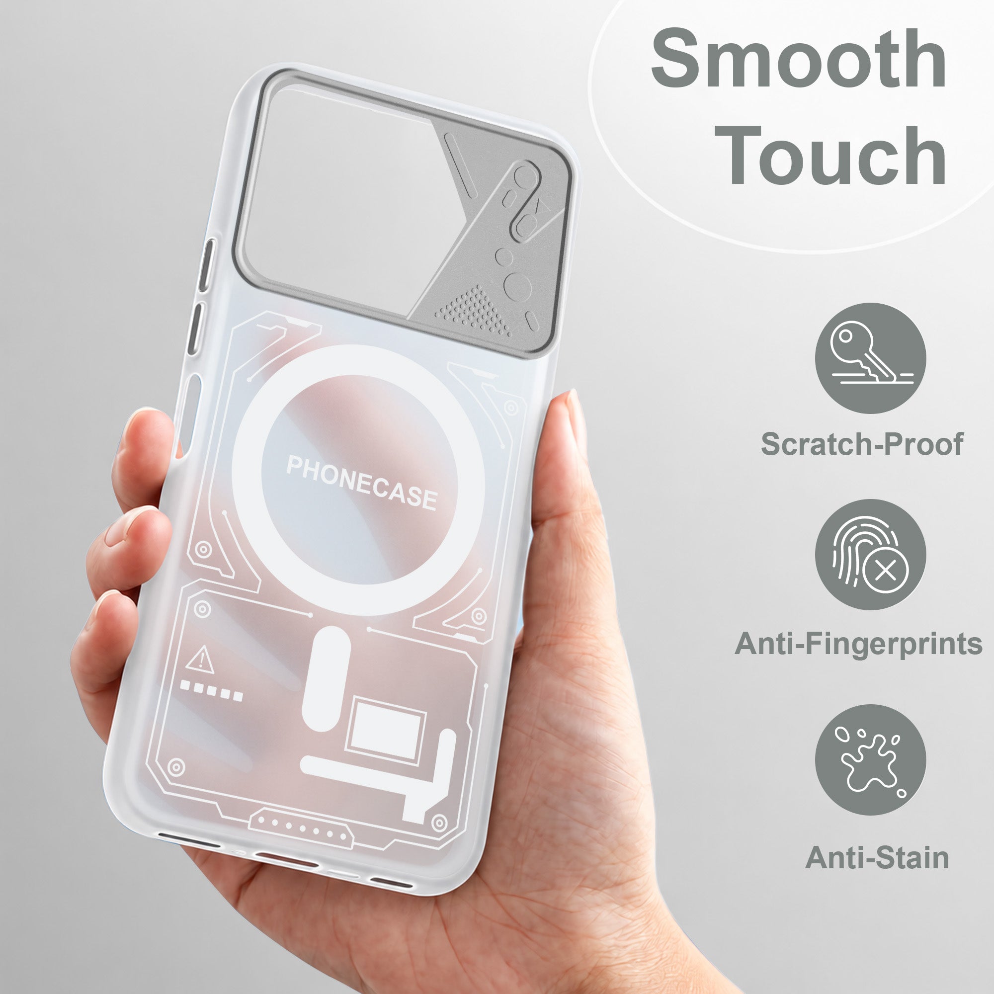 For Oppo K14x 5G Metallic Back Cover Case (Metallic Camera Protection & Buttons | Translucent Milky Shade | Hard Polycarbonate)