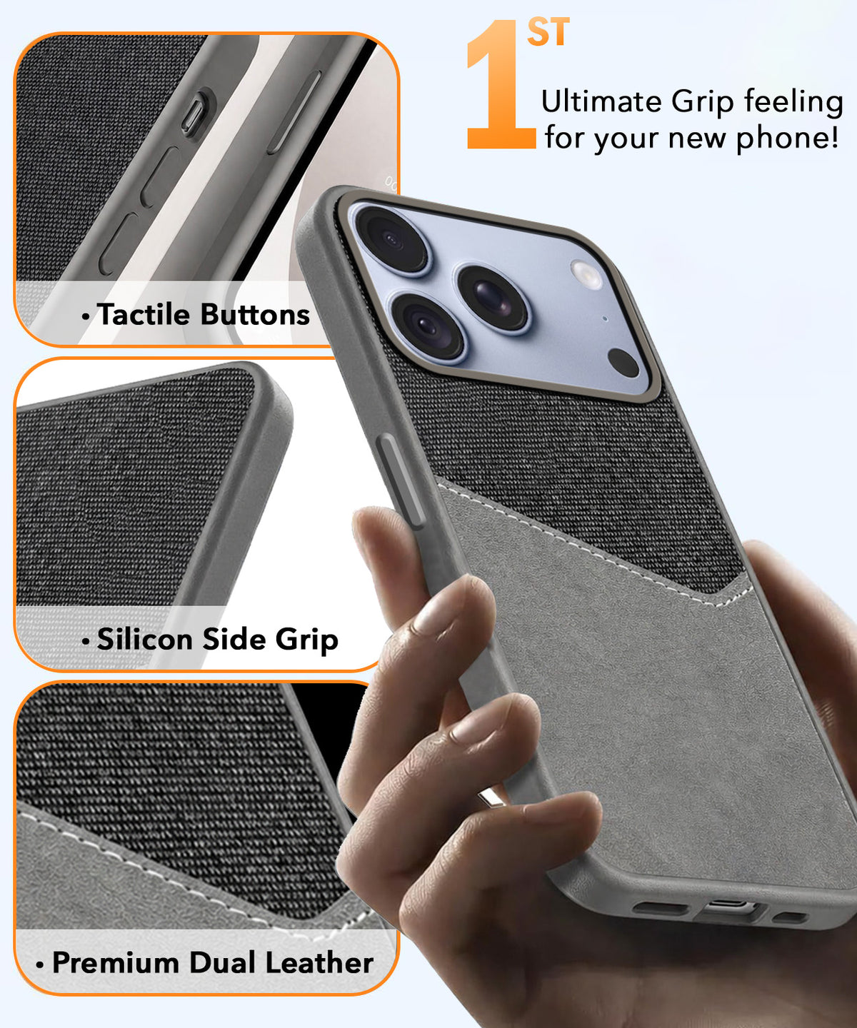 For Apple iPhone 18 Pro Back Cover Case (Dual PU Leather Stitch | Professional Minimalist | Soft and Flexible)