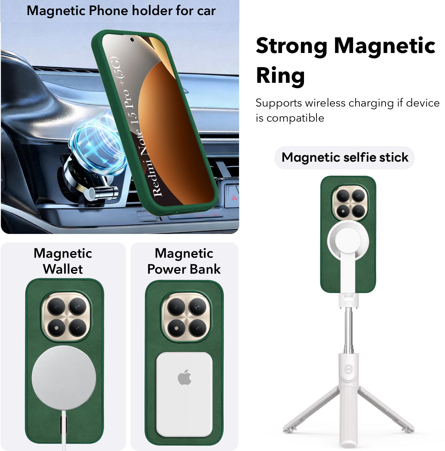 For Xiaomi Redmi Note 15 Pro Plus 5G Back Cover Case Leather Finish (MagSafe Compatible Wireless Charging | Soft Touch | Camera Bump Protection)