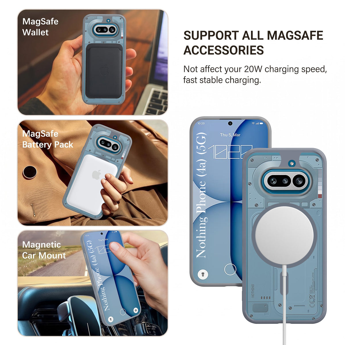 For Nothing Phone 4A 5G Matte Finish Back Case Cover (MagSafe Compatible | Translucent Soft Touch | Slim and Unbreakable)