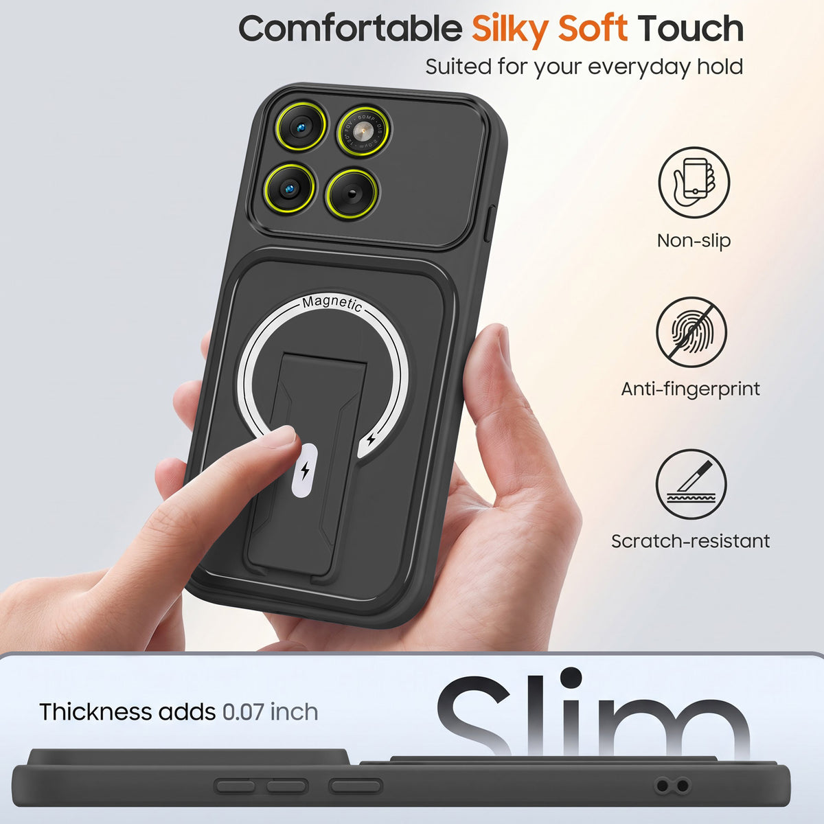 For Motorola Moto Edge 70 Back Case Cover Metallic (Hybrid Armor Kickstand | MagSafe Compatible | Camera Protection Shockproof)