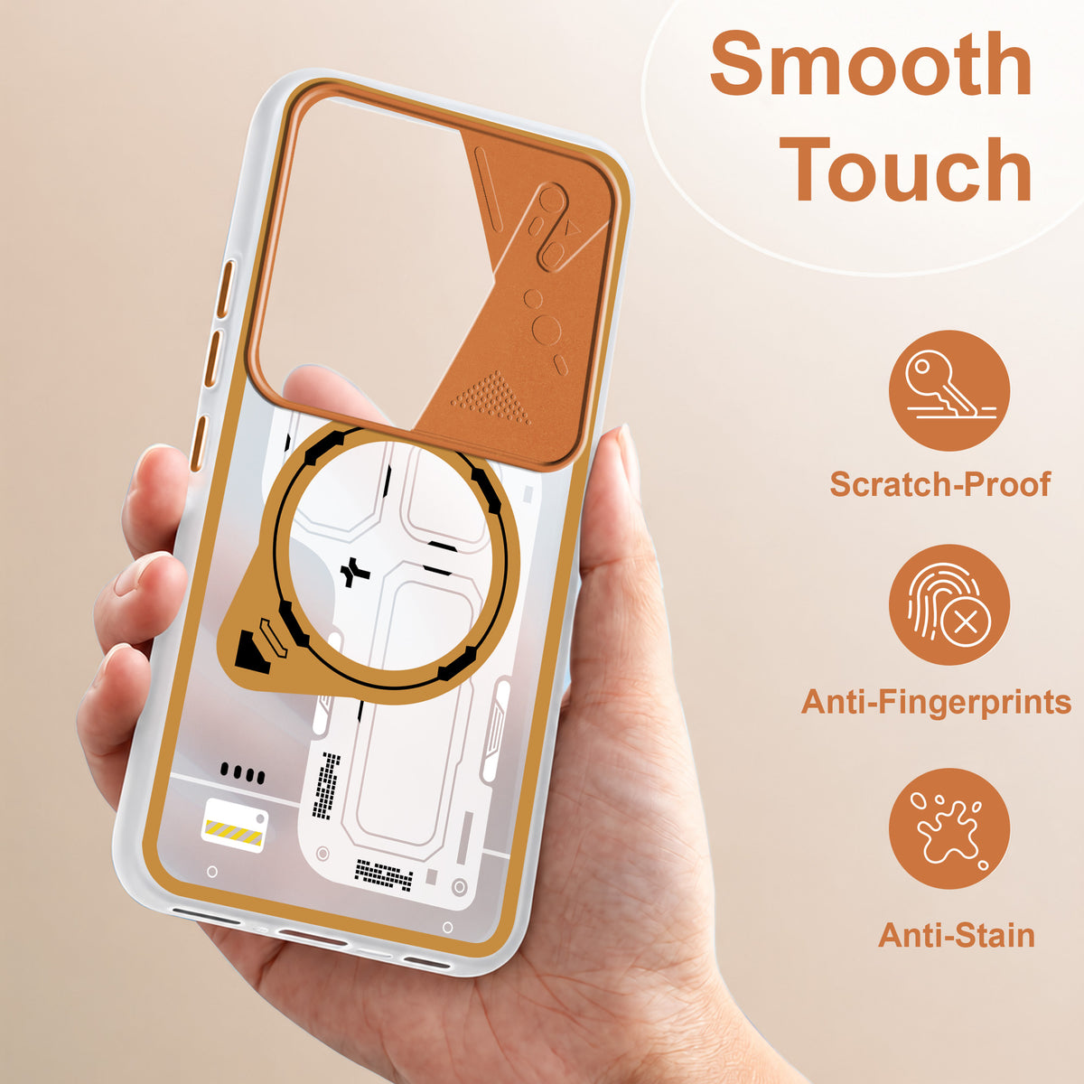 For Vivo iQOO Z10R Metallic Back Cover Case (Metallic Camera Protection & Buttons | Translucent Milky Shade | Hard Polycarbonate)