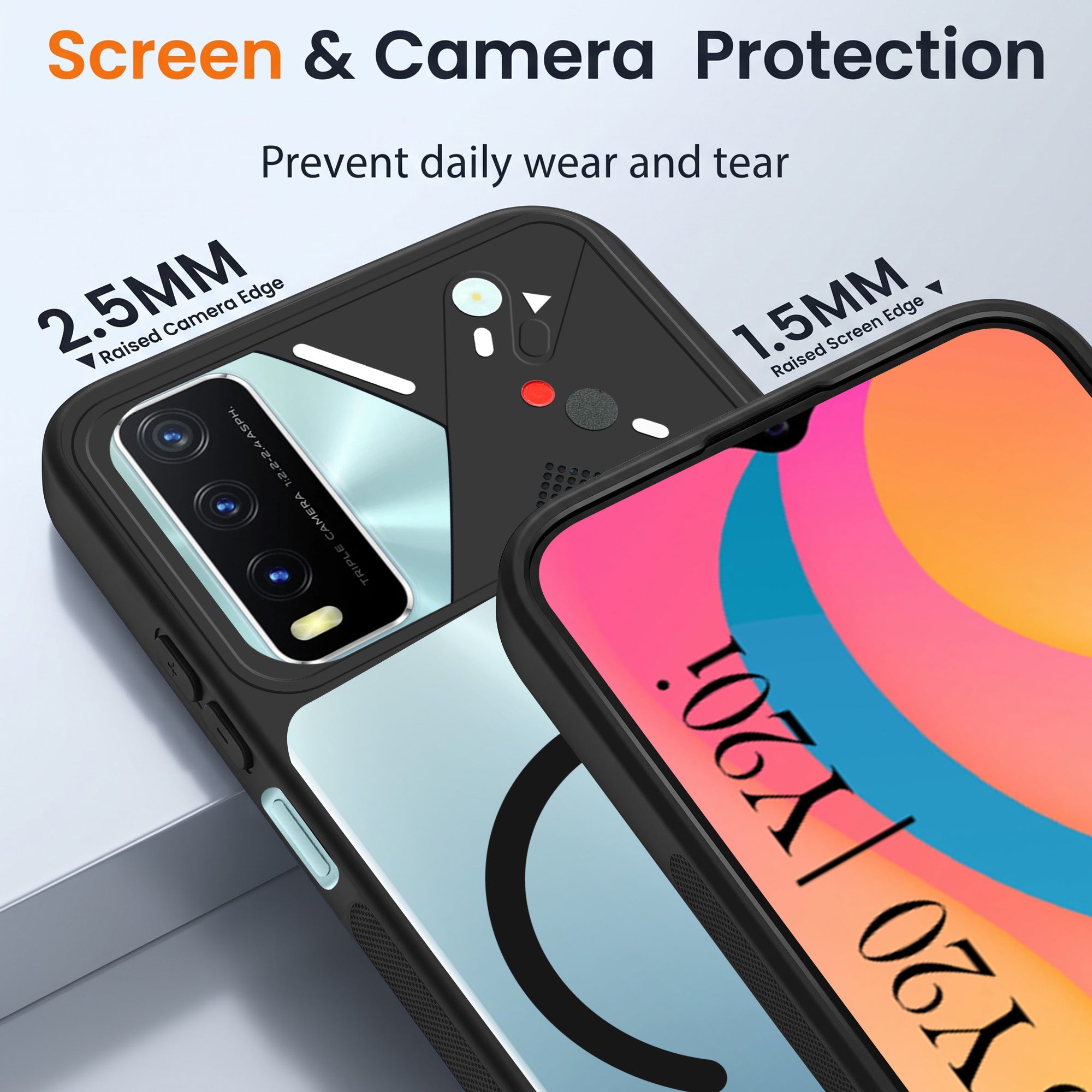 For Vivo Y20 | Y20i Back Cover Case Lifetime Anti-Yellow Clear (Camera Protection | Side Grip | Wireless MagSafe Compatible)