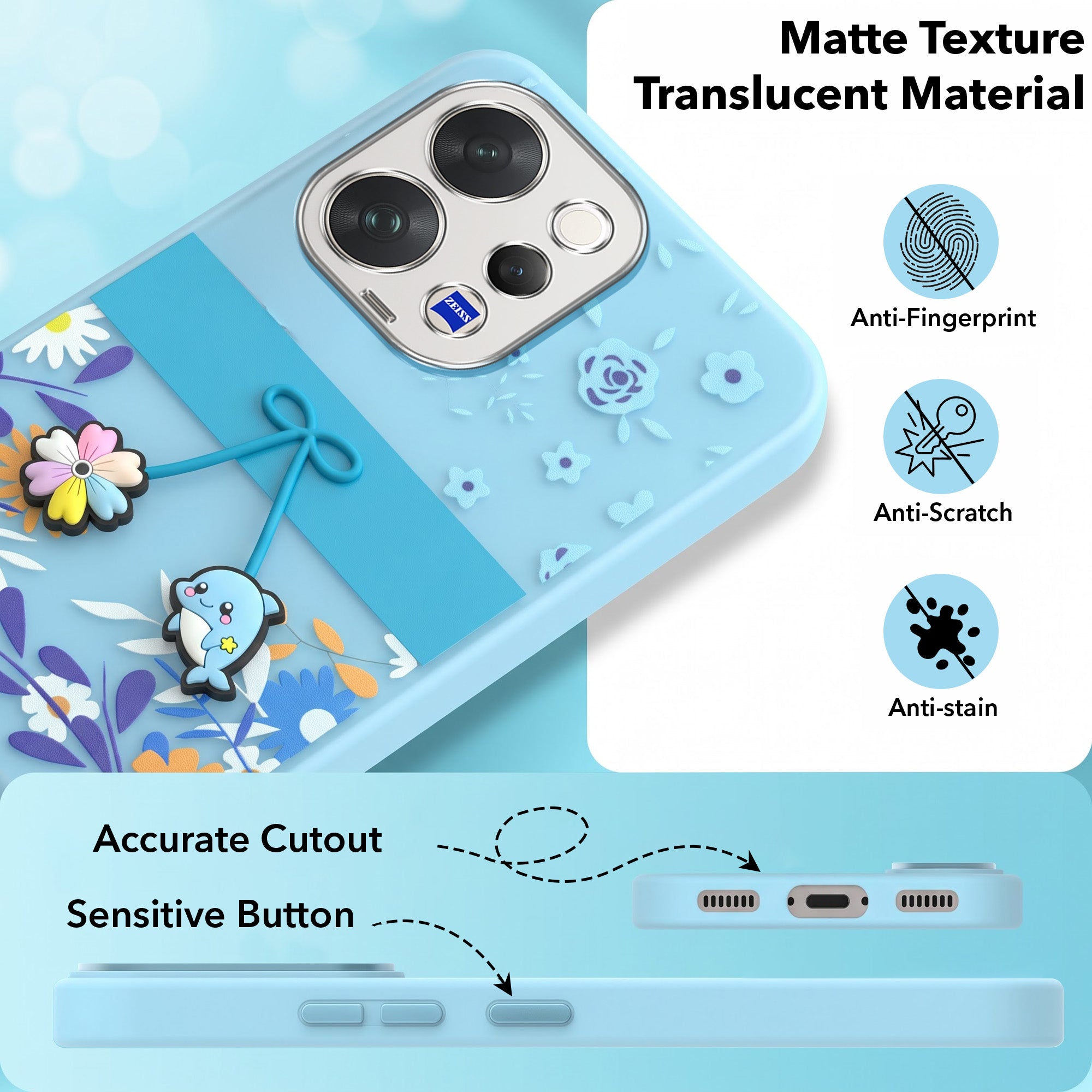 For Vivo V70 | Vivo V70 Elite 5G Back Cover Case (3D Cute Cartoons | Hard Back Side Soft | Matte Premium Finish | HD Printing)