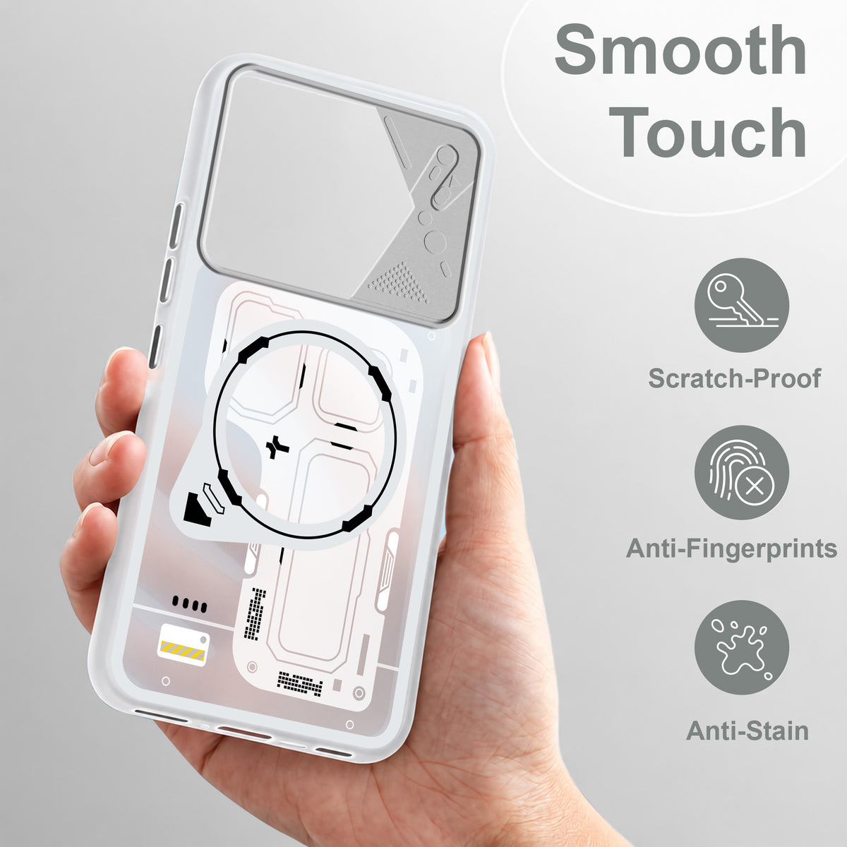For Vivo T5 Pro 5G Metallic Back Cover Case (Metallic Camera Protection & Buttons | Translucent Milky Shade | Hard Polycarbonate)