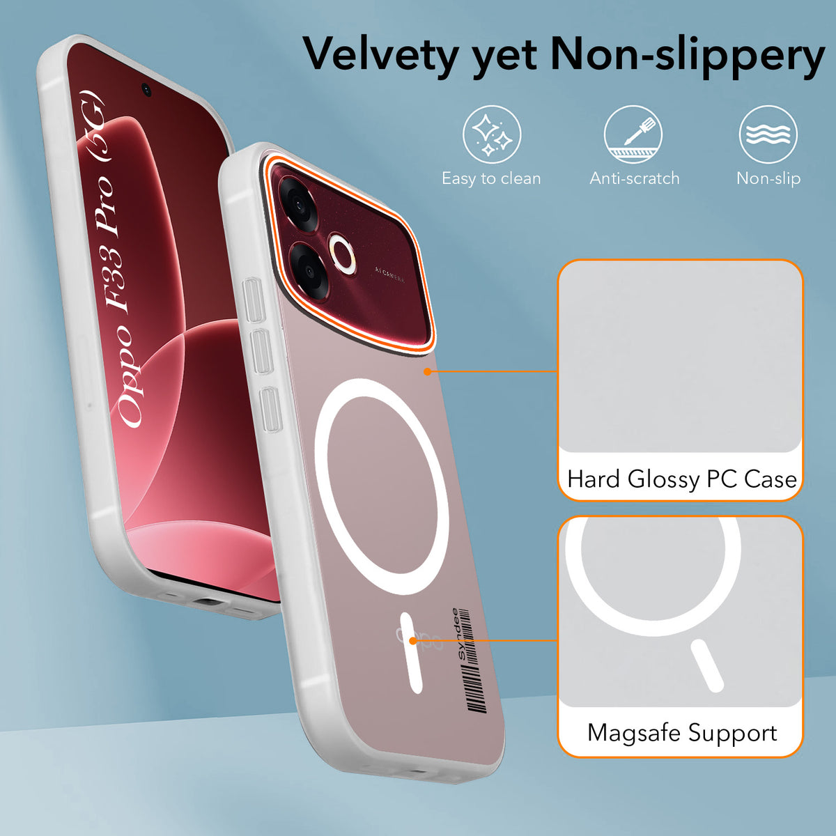 For Oppo F33 Pro 5G Back Cover Case (Soft Touch | Camera Bump Protection | MagSafe Compatible | Matte Finish)