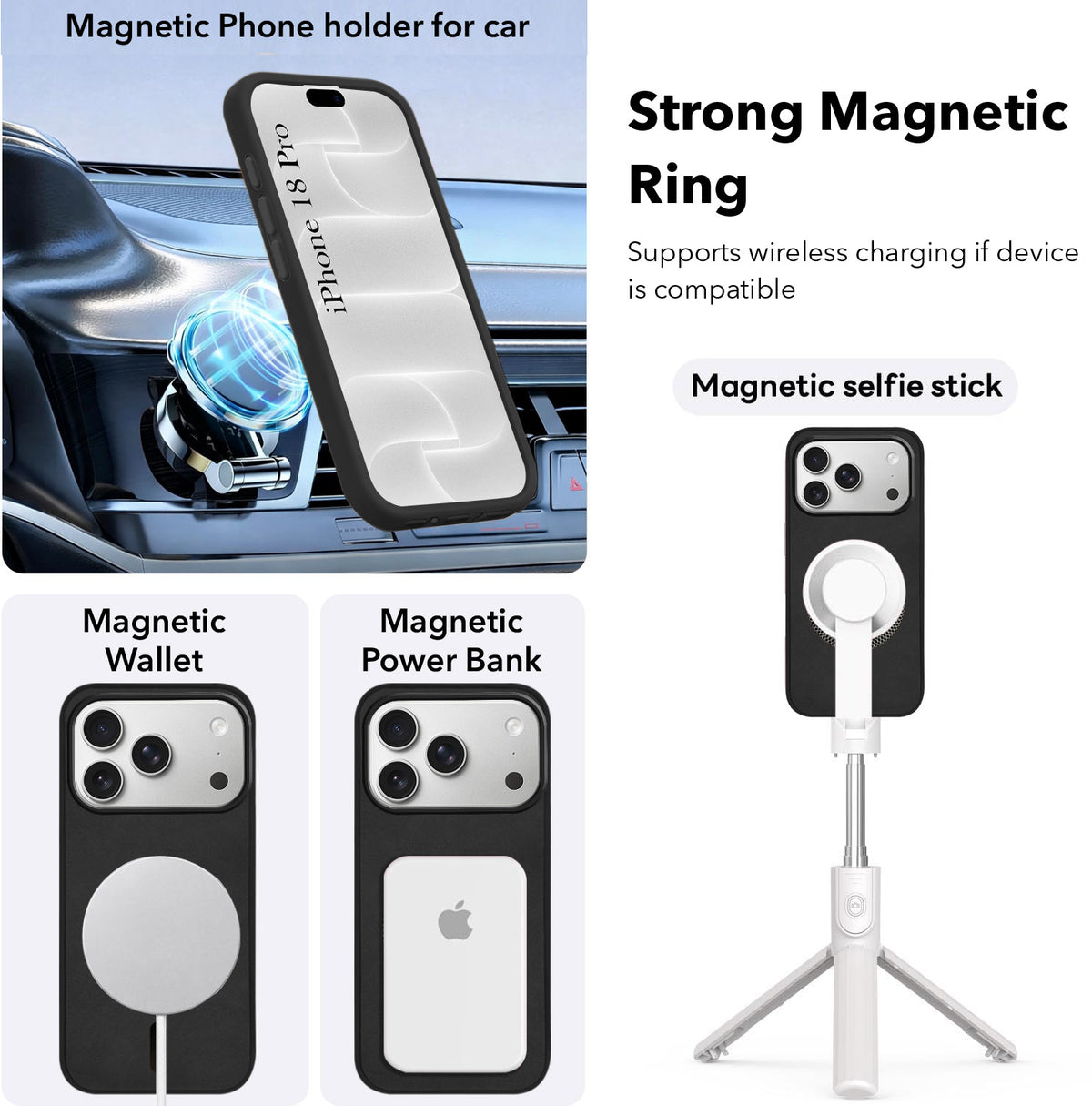 For Apple iPhone 18 Pro Back Cover Case Leather Finish (MagSafe Compatible Wireless Charging | Soft Touch | Camera Bump Protection)