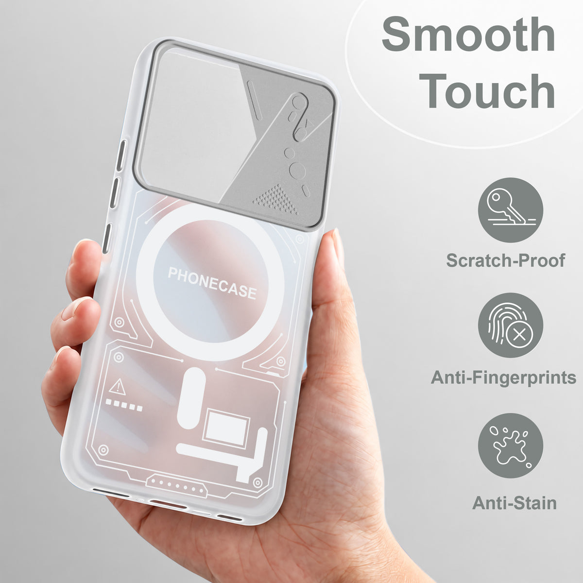 For Vivo T2 Metallic Back Cover Case (Metallic Camera Protection & Buttons | Translucent Milky Shade | Hard Polycarbonate)