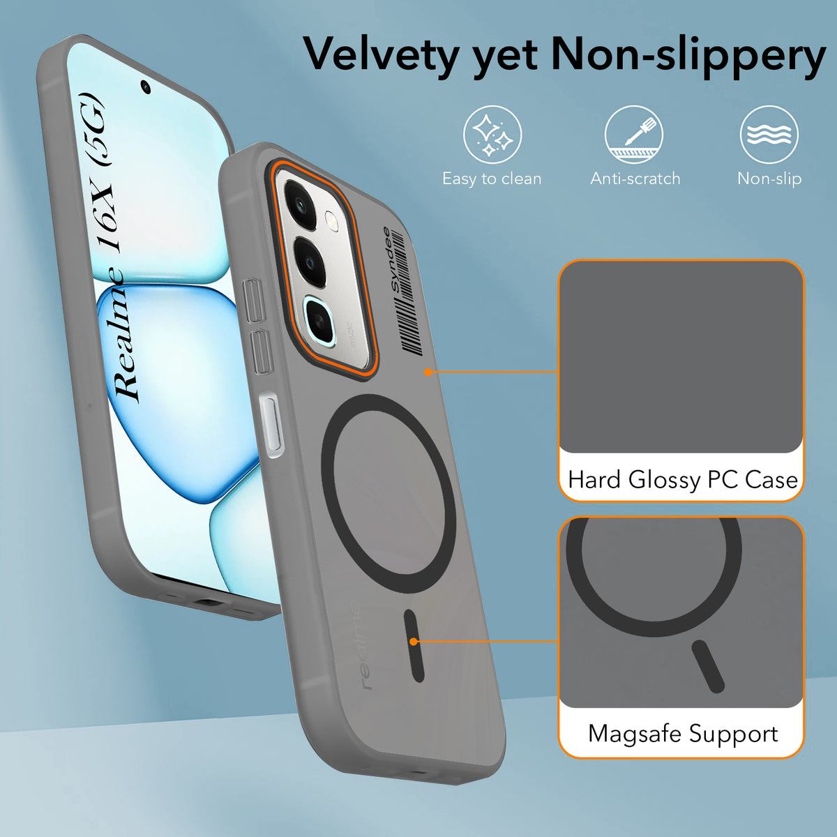 For Realme 16x 5G Back Cover Case (Soft Touch | Camera Bump Protection | MagSafe Compatible | Matte Finish)