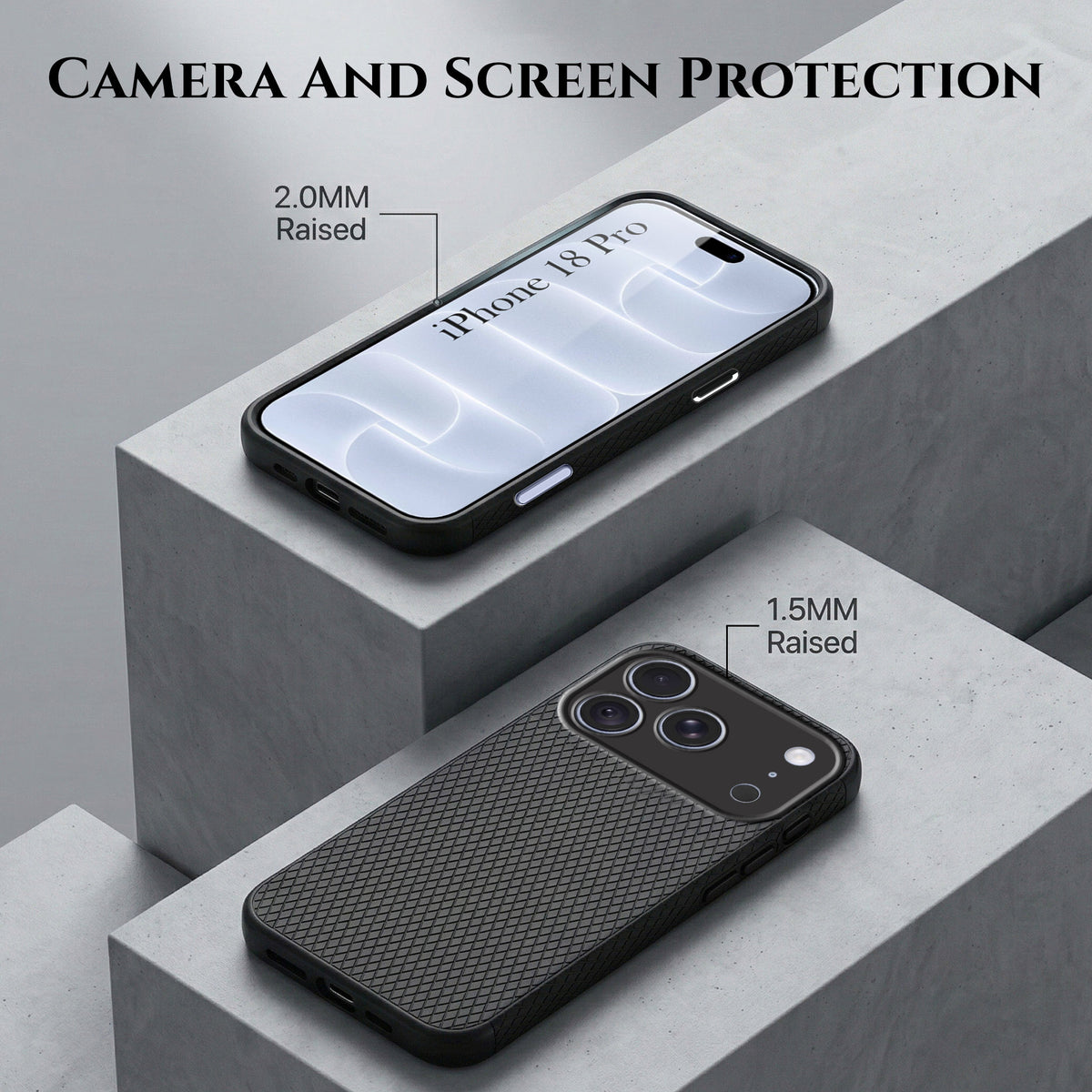 For Apple iPhone 18 Pro Combo with Back Cover and 9H Tempered Glass (Liquid Silicone | Camera Protection | Oleophobic Coating Screen Glass)
