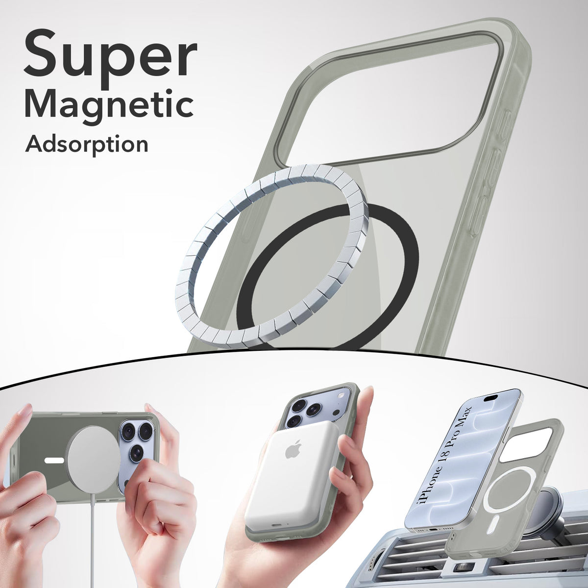 For Apple iPhone 18 Pro Max Back Cover Case Lifetime Anti-Yellow MagSafe Compatible Clear (Sleek Hard Crystal | Shockproof and Camera Protection)
