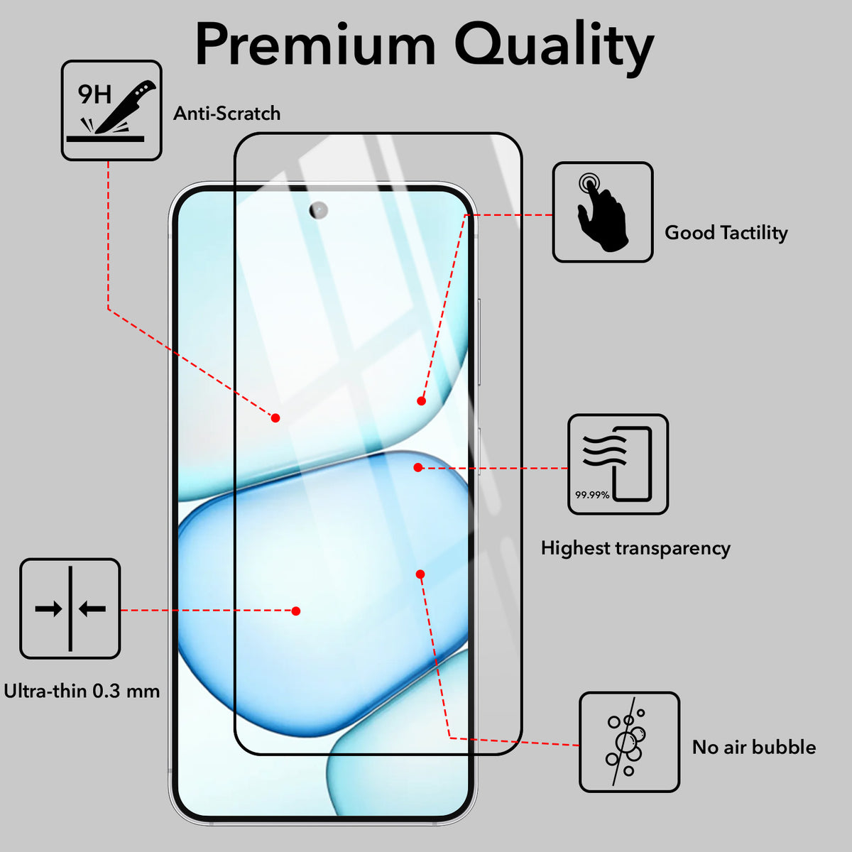 Tempered Glass For Realme 16x 5G Military-Grade Gorilla Tempered Glass Screen Protector With Installation Kit | Shatterproof, Full Coverage, HD Clear, Scratch Resistant (Pack of 1)