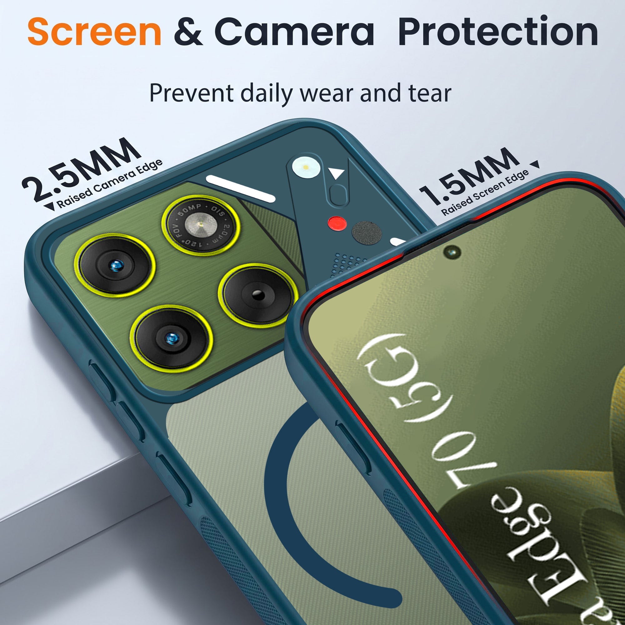 For Motorola Moto Edge 70 Back Cover Case Lifetime Anti-Yellow Clear (Camera Protection | Side Grip | Wireless MagSafe Compatible)