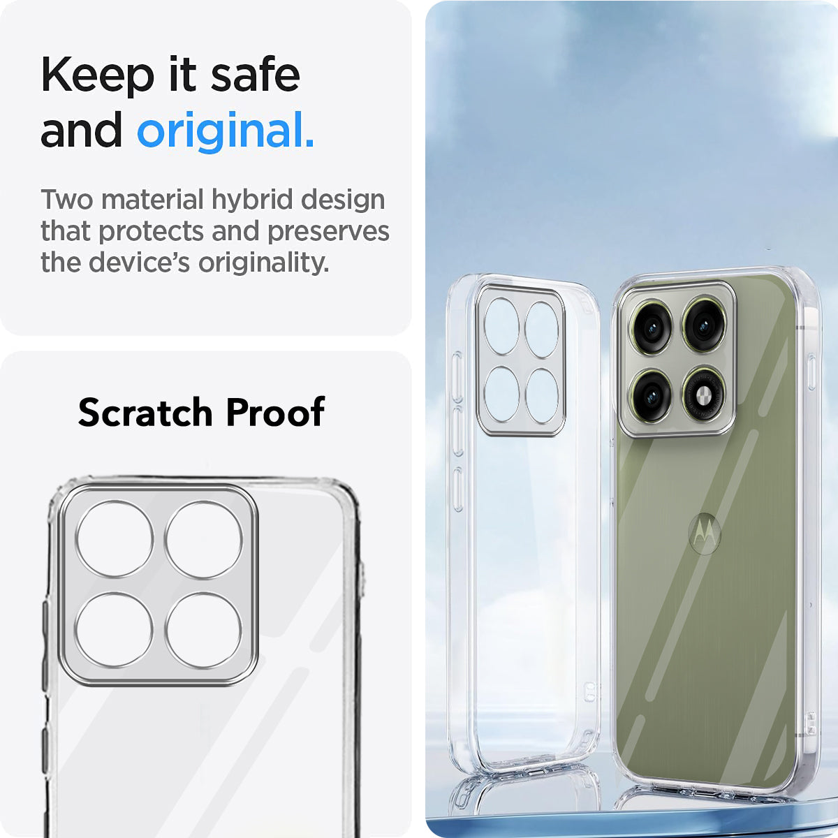 For Motorola Edge 70 Pro |  Motorola Edge 70 Pro Plus Back Cover Case Silicone (Clear Shockproof Case with Camera Protection | Soft and Flexible | Transparent)
