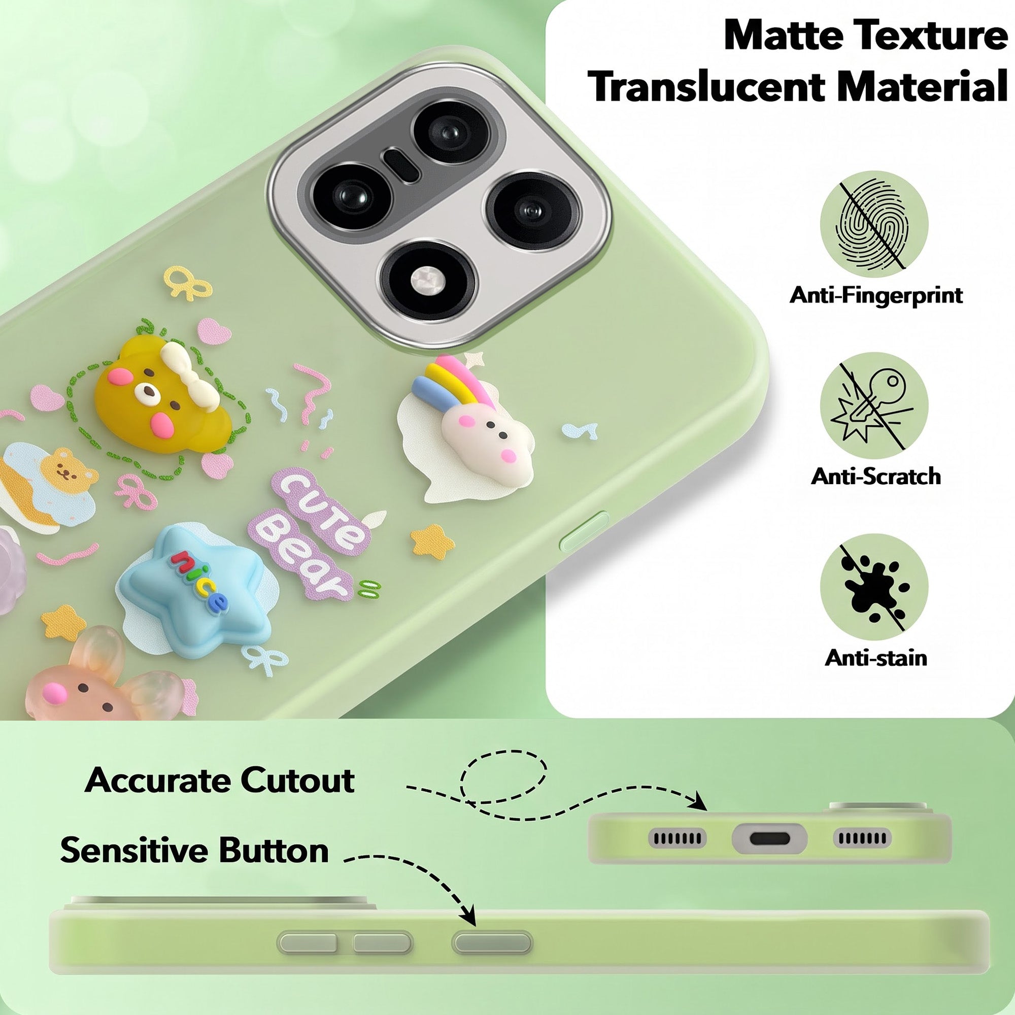 For OnePlus 15 5G Back Cover Case (3D Cute Cartoons | Hard Back Side Soft | Matte Premium Finish | HD Printing)