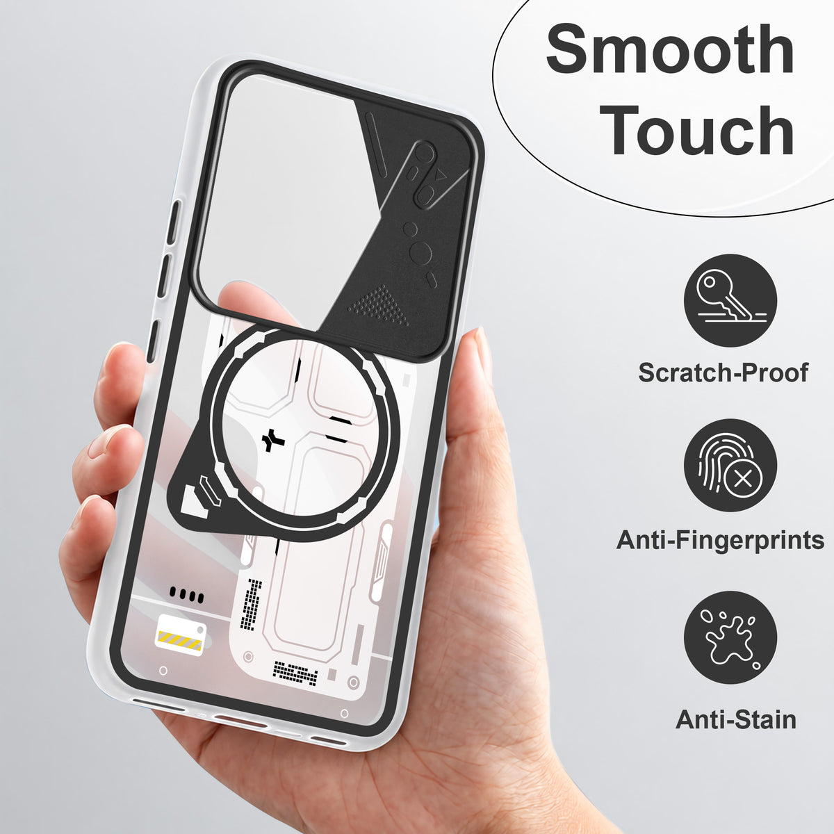 For Vivo Y400 Pro Metallic Back Cover Case (Metallic Camera Protection & Buttons | Translucent Milky Shade | Hard Polycarbonate)