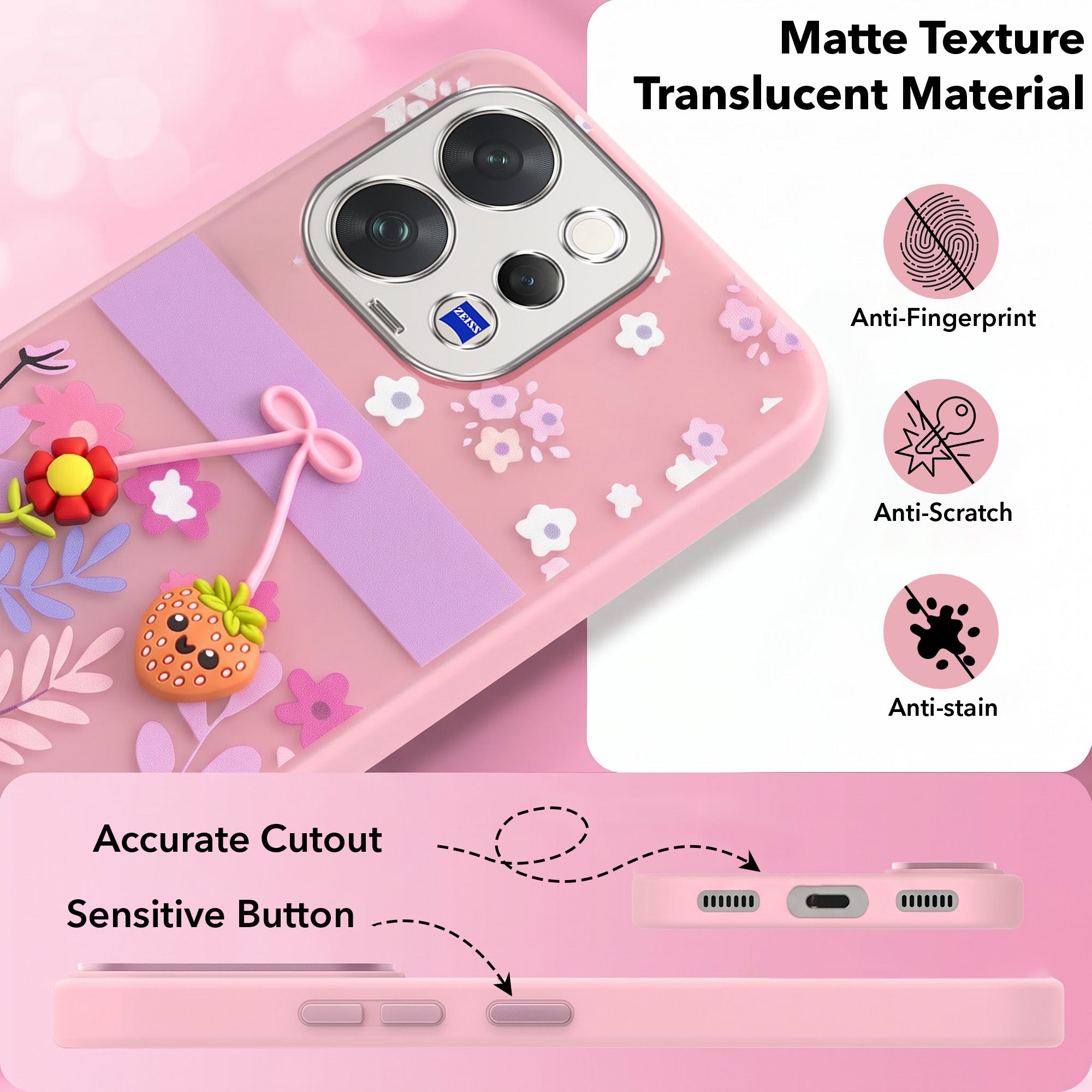 For Vivo V70 | Vivo V70 Elite 5G Back Cover Case (3D Cute Cartoons | Hard Back Side Soft | Matte Premium Finish | HD Printing)