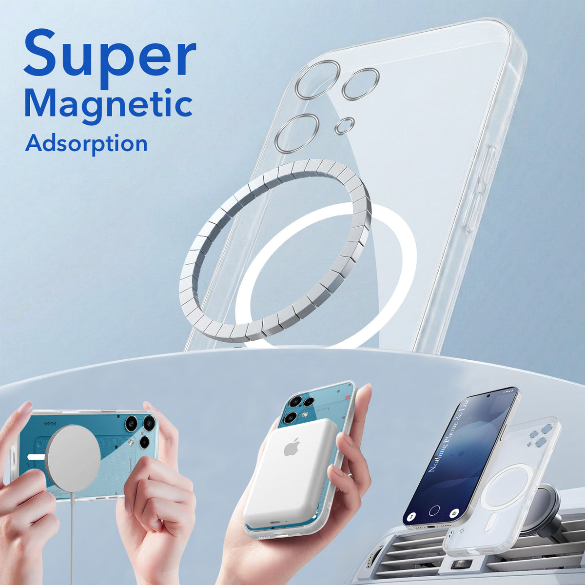 For Nothing Phone 3A Lite Back Cover Shockproof Crystal-Clear (Magsafe Wireless Support | Drop & Camera Protection | Hard Polycarbonate)