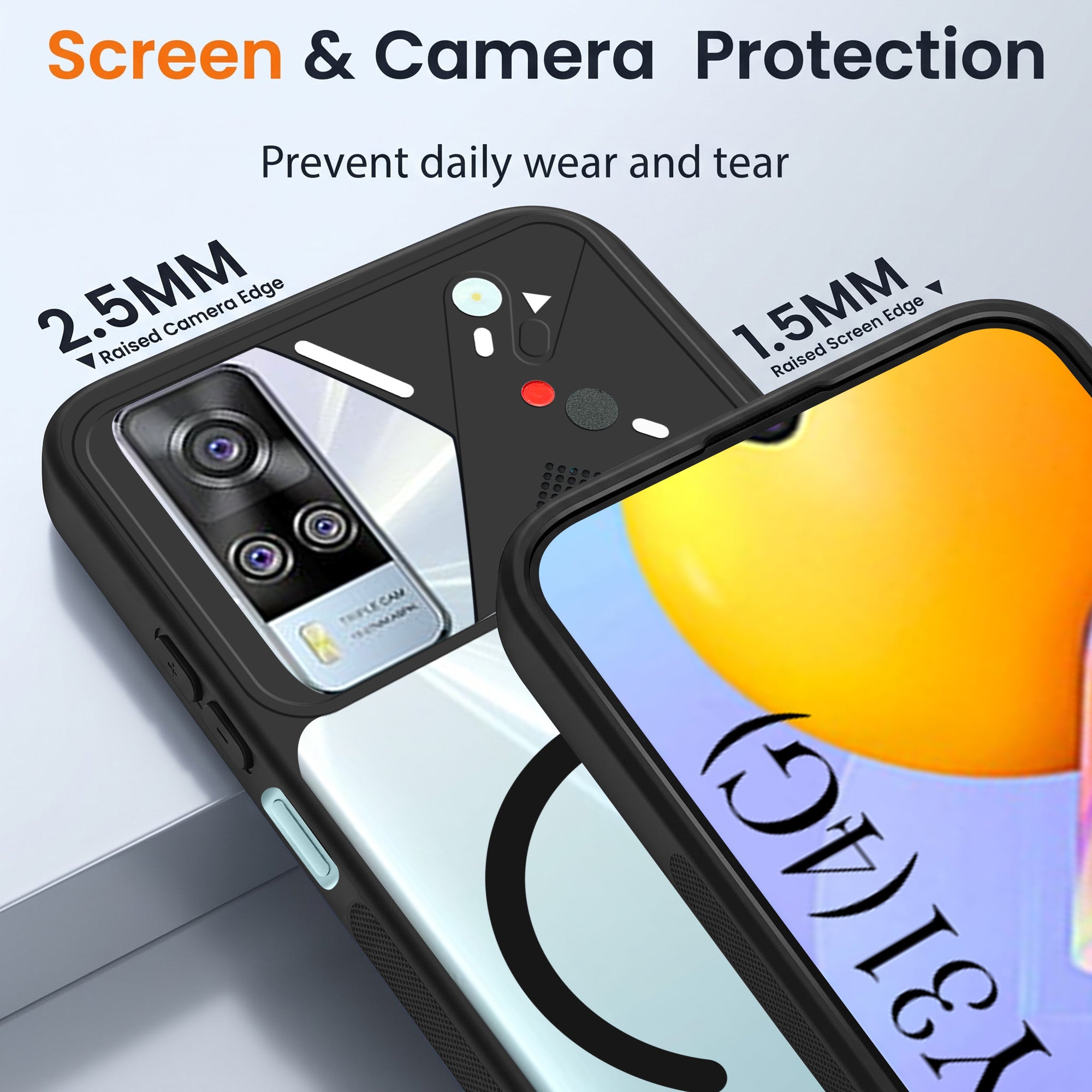 For Vivo Y31 (2021) Back Cover Case Lifetime Anti-Yellow Clear (Camera Protection | Side Grip | Wireless MagSafe Compatible)