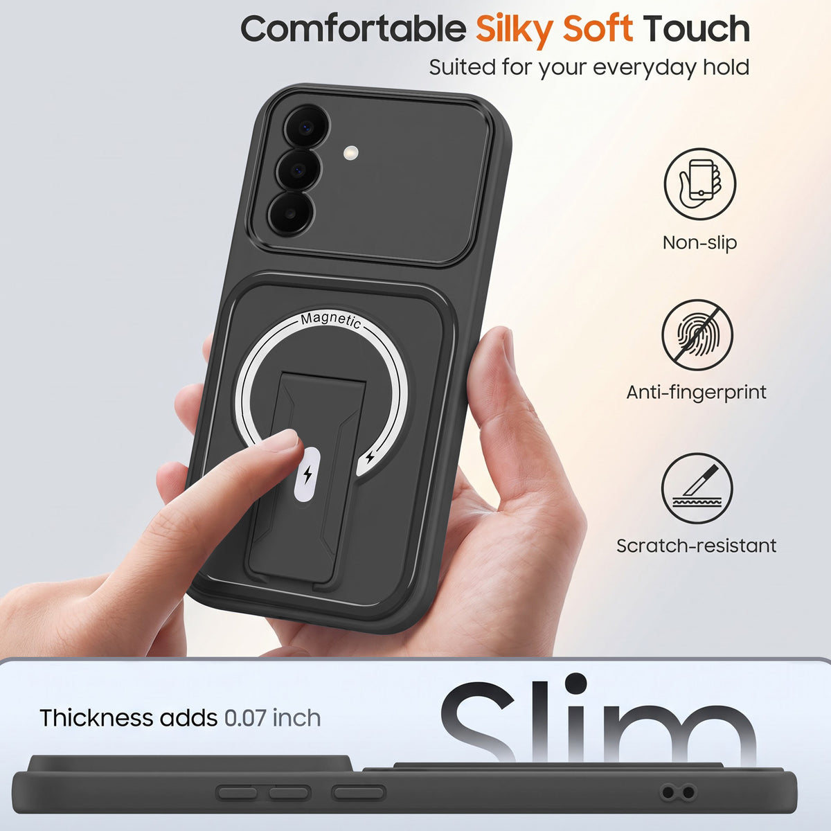 For Samsung Galaxy A27 5G | Galaxy M47 5G Back Case Cover Metallic (Hybrid Armor Kickstand | MagSafe Compatible | Camera Protection Shockproof)