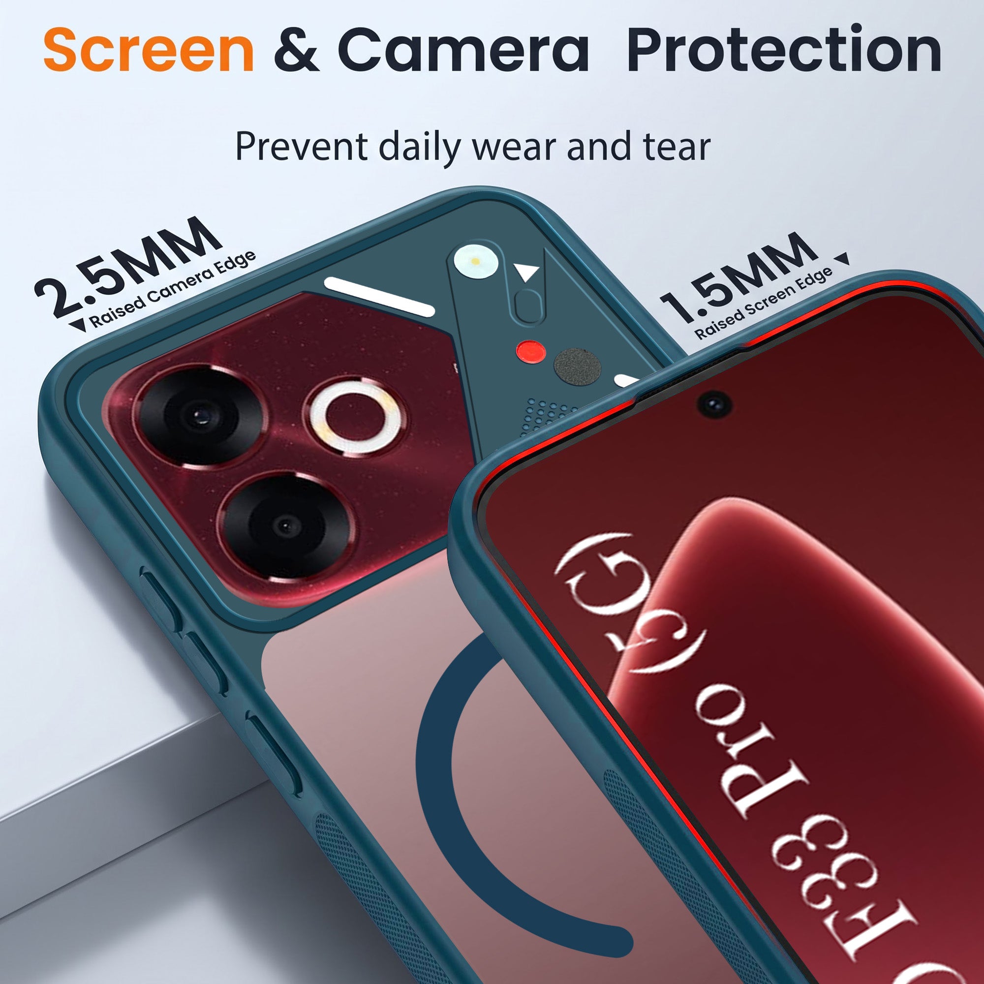 For Oppo F33 Pro 5G Back Cover Case Lifetime Anti-Yellow Clear (Camera Protection | Side Grip | Wireless MagSafe Compatible)