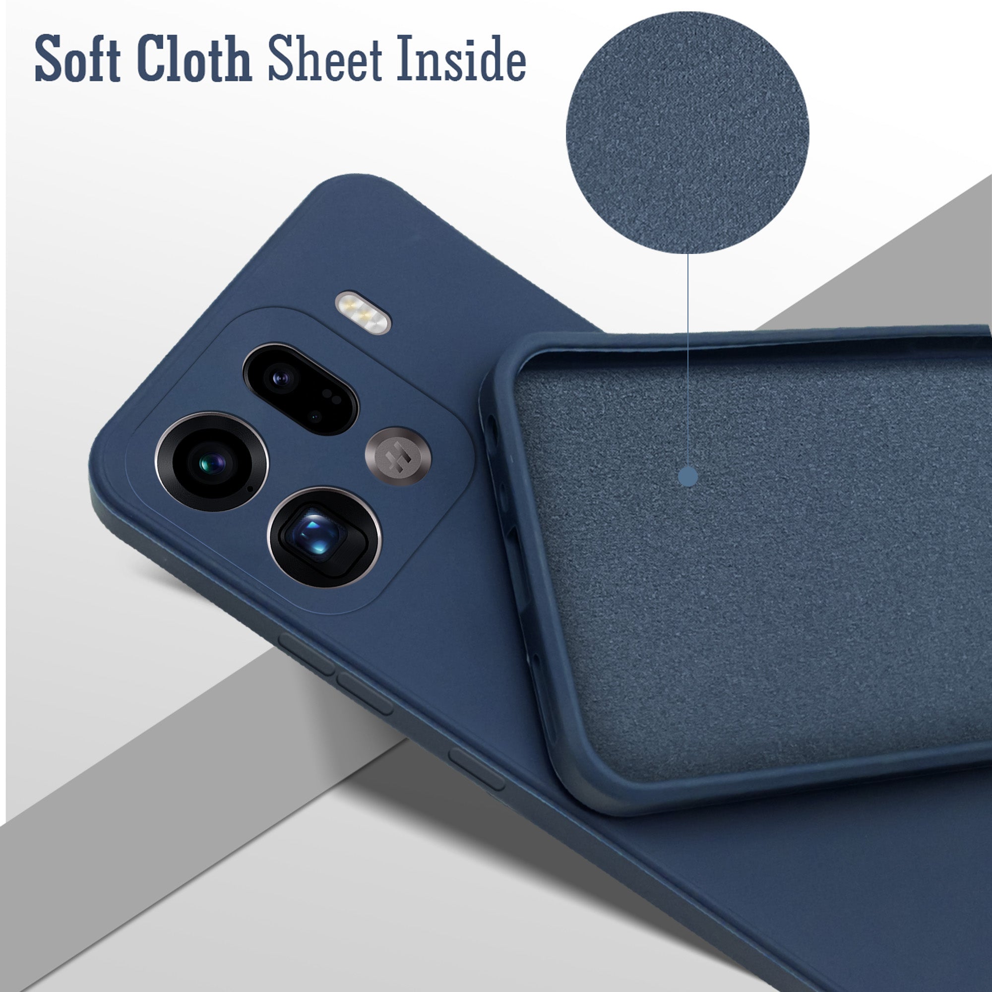 For Oppo Find X9 Pro Back Cover Case (Matte Finish Silicone with Inside Fiber cloth) (Copy)