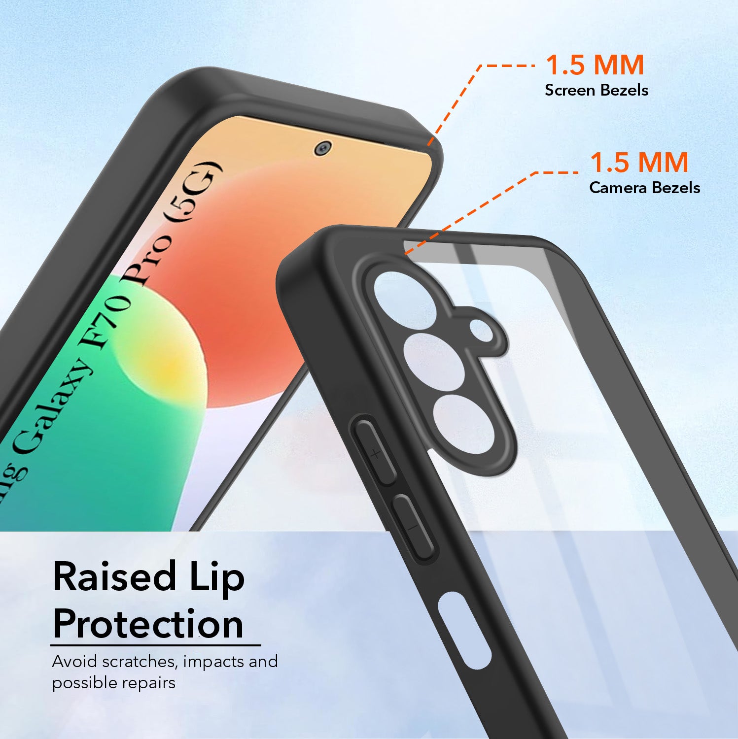 For Samsung Galaxy F70 Pro 5G (Combo with Back Cover and 9H Tempered Glass (Lifetime Anti-Yellow | Crystal Clear Shockproof | Oleophobic Coating Screen Glass)