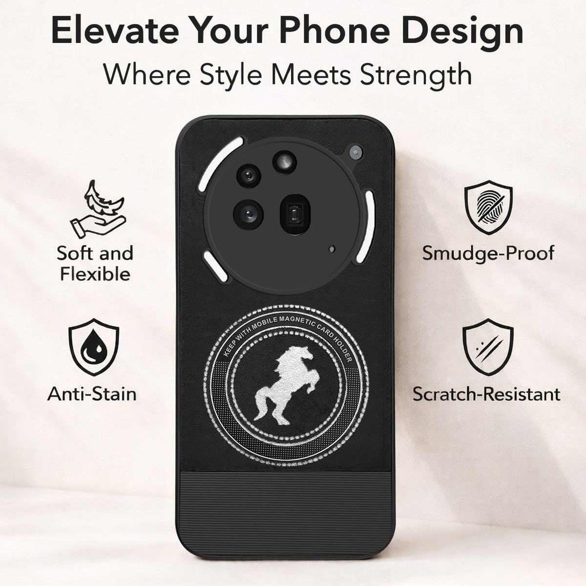 For Nothing Phone 3A Pro 5G Back Cover Case PU Leather Finish (Professional Minimalist Texture | MagSafe Compatile | Camera Protection | Sleek Sober Formal)