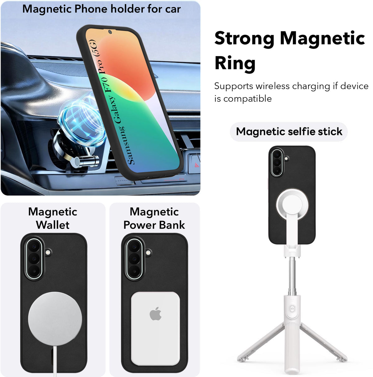 For Samsung Galaxy F70 Pro 5G Back Cover Case Leather Finish (MagSafe Compatible Wireless Charging | Soft Touch | Camera Bump Protection)