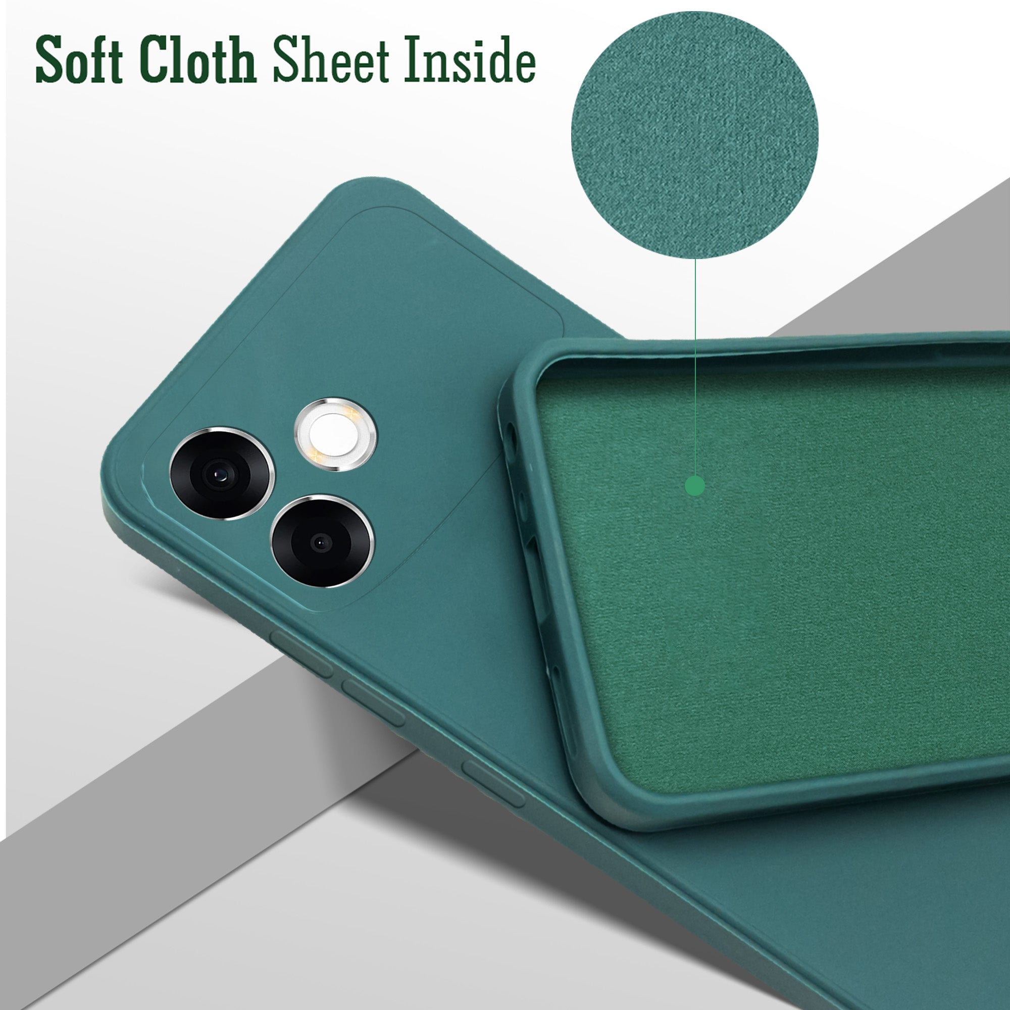 For Oppo F33 Pro 5G Back Cover Case (Matte Finish Silicone with Inside Fiber cloth)