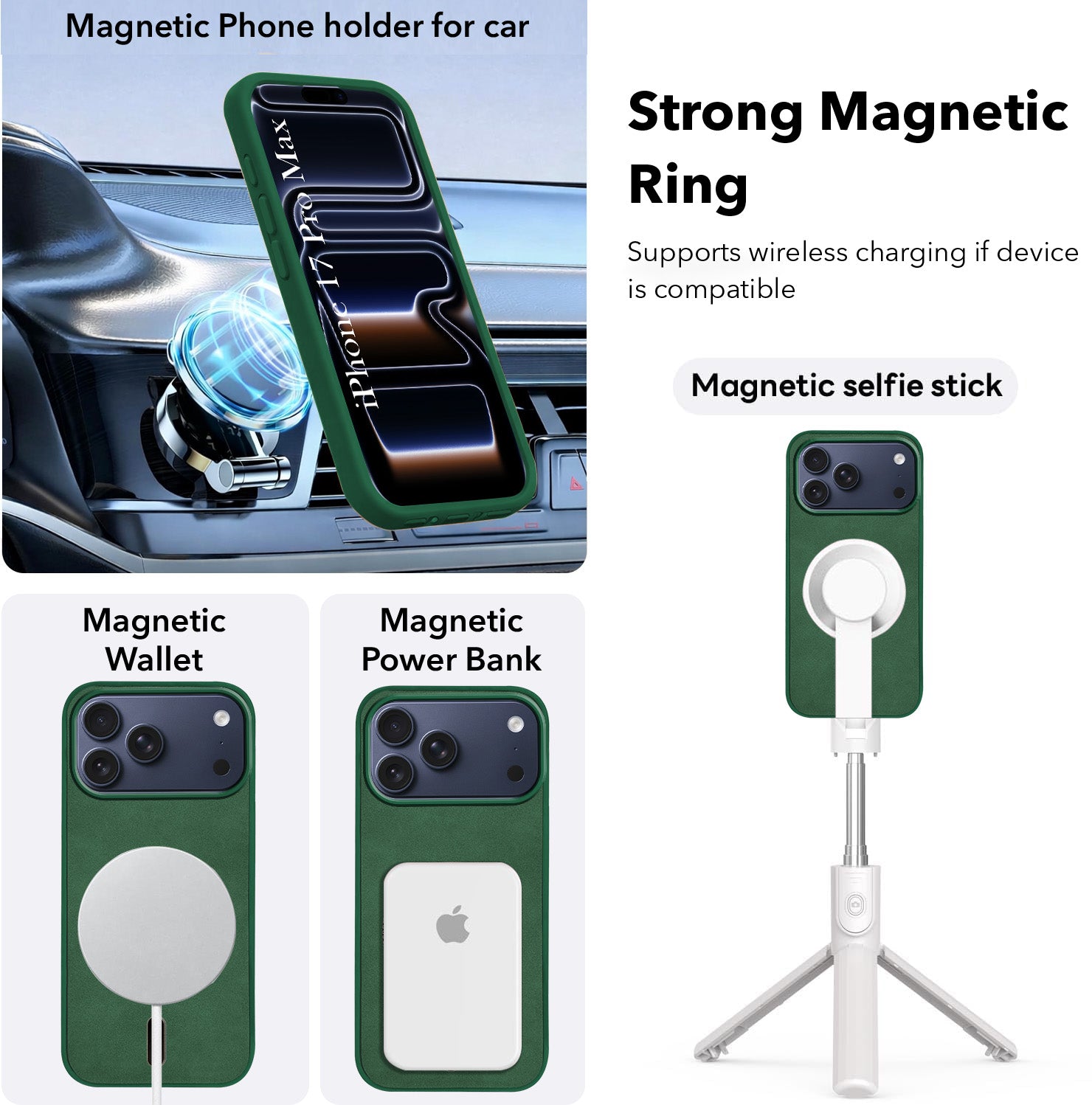 For Apple iPhone 17 Pro Max Back Cover Case Leather Finish (MagSafe Compatible Wireless Charging | Soft Touch | Camera Bump Protection)